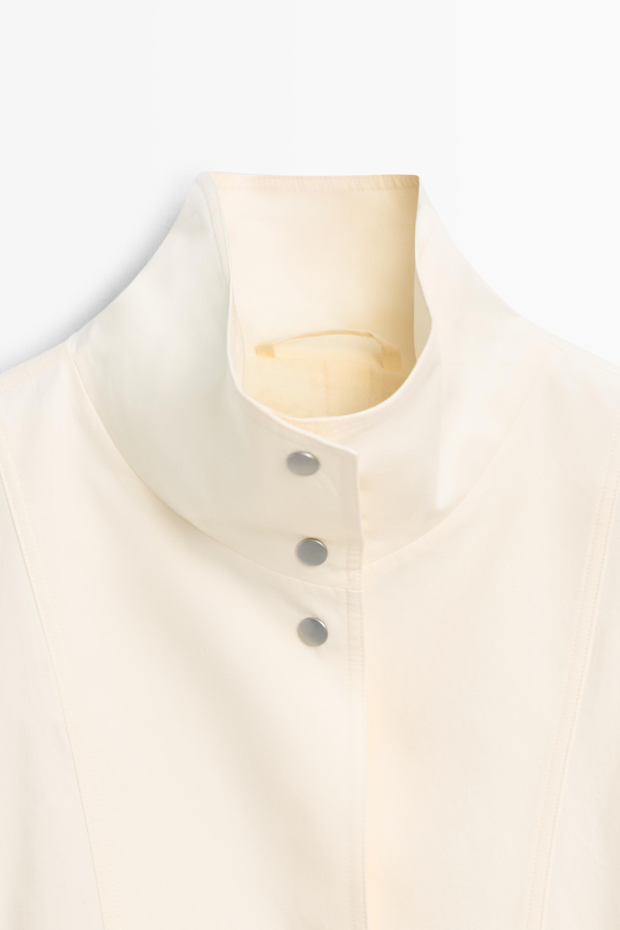 Oversize bomber jacket with snap buttons — CREAM