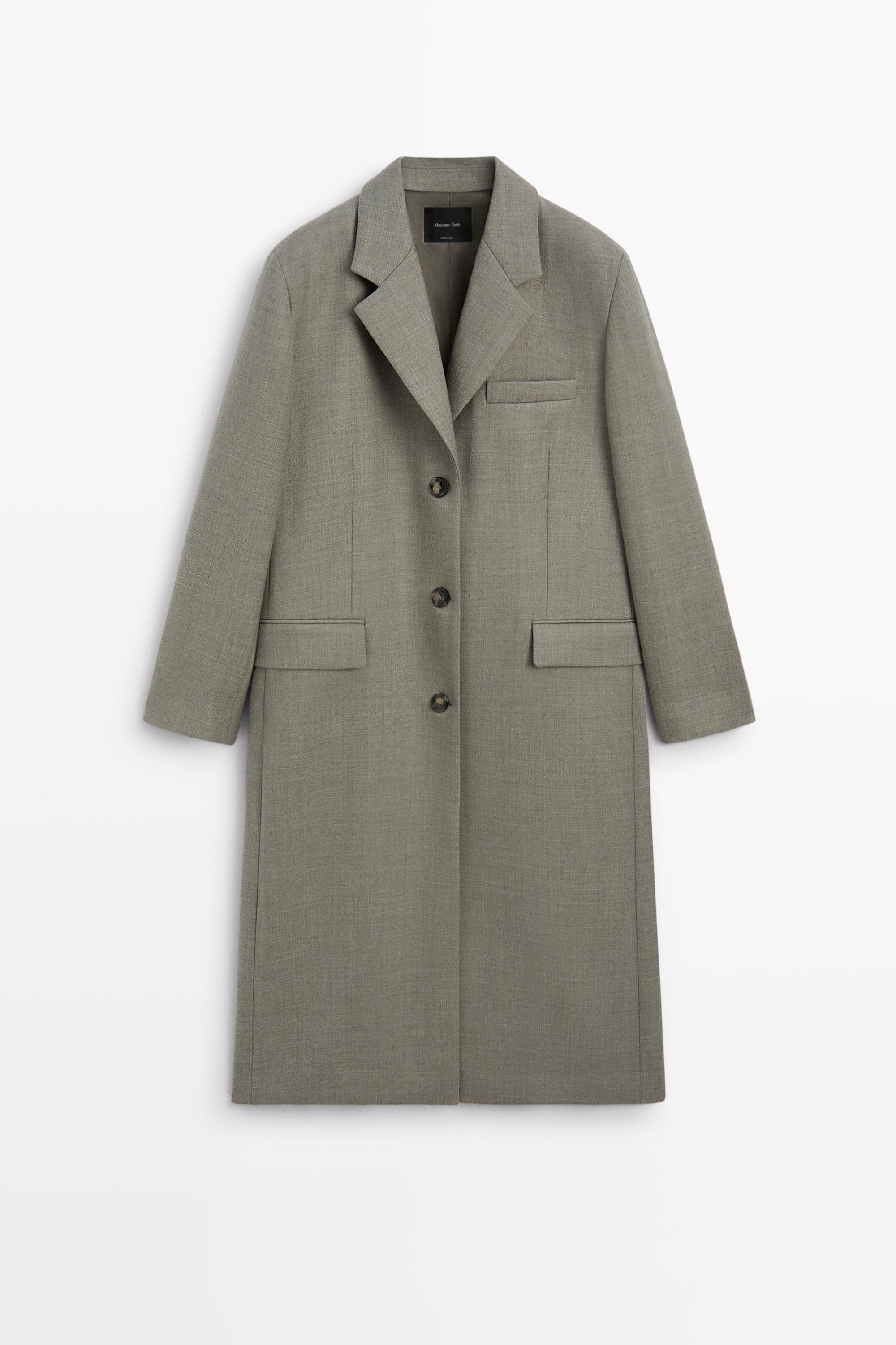 100% wool long coat