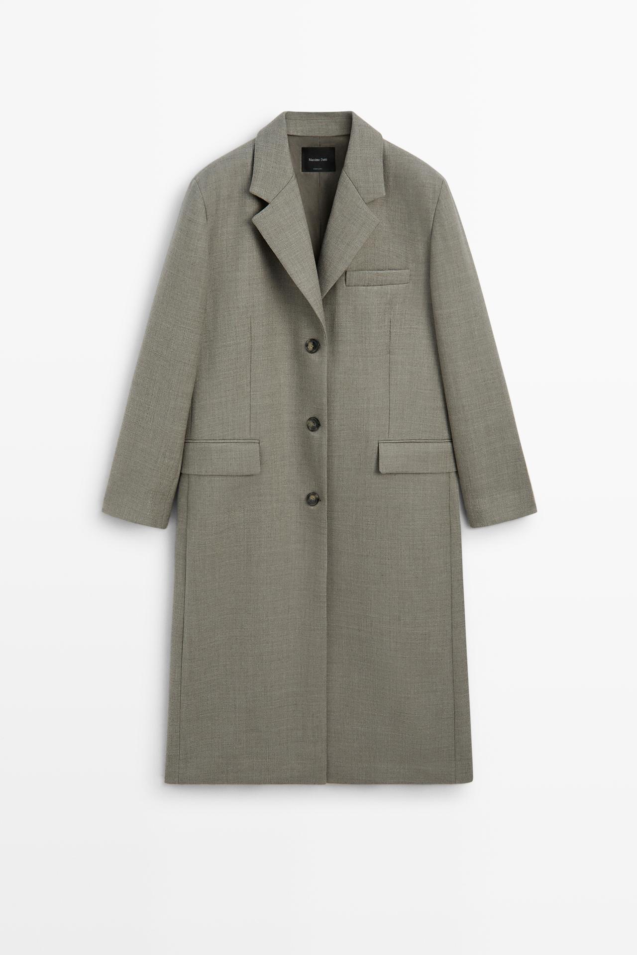 100% wool long coat — MINK