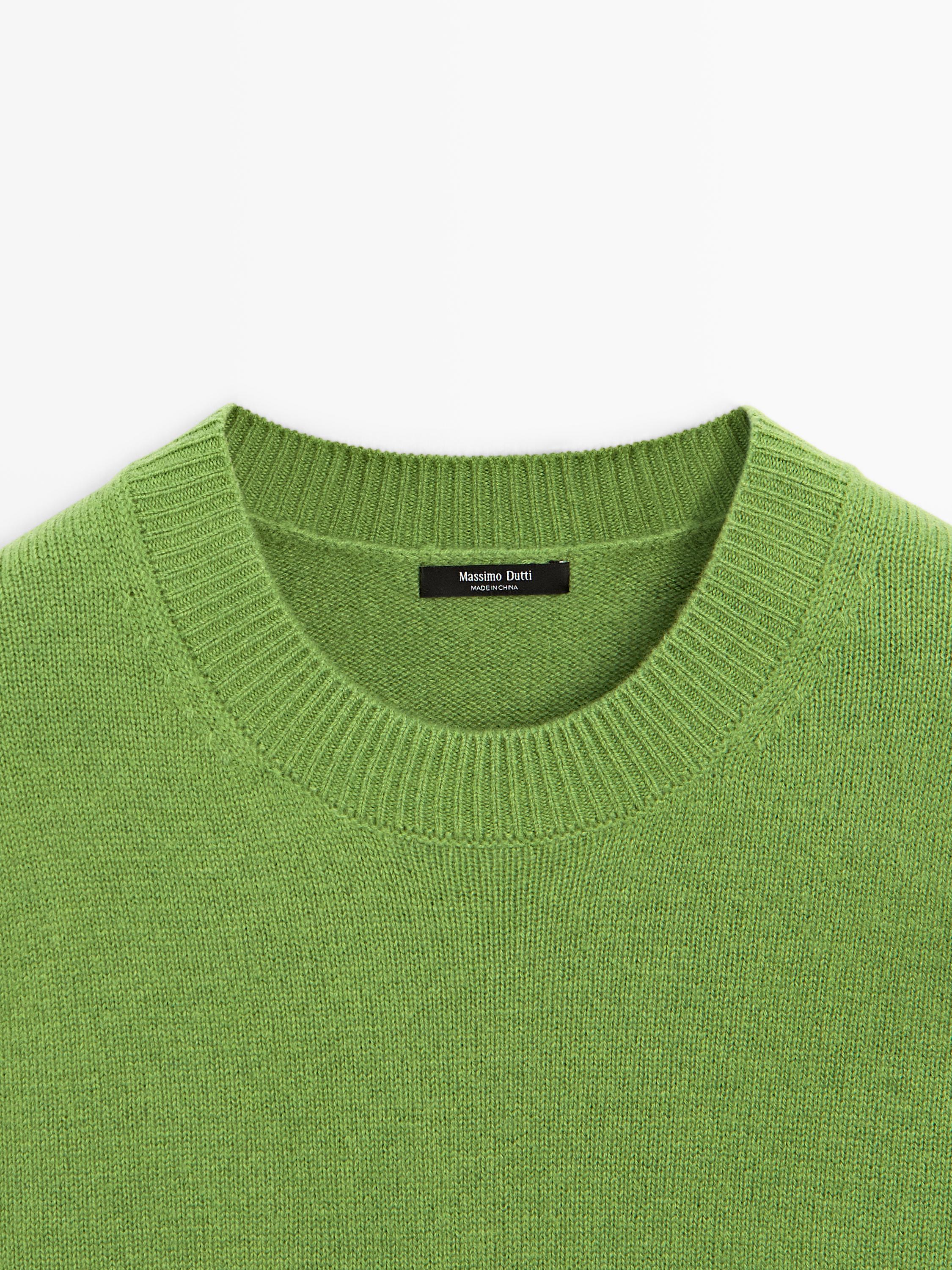 Wool blend crew neck sweater · Pale Green, Grey Marl · Sweaters