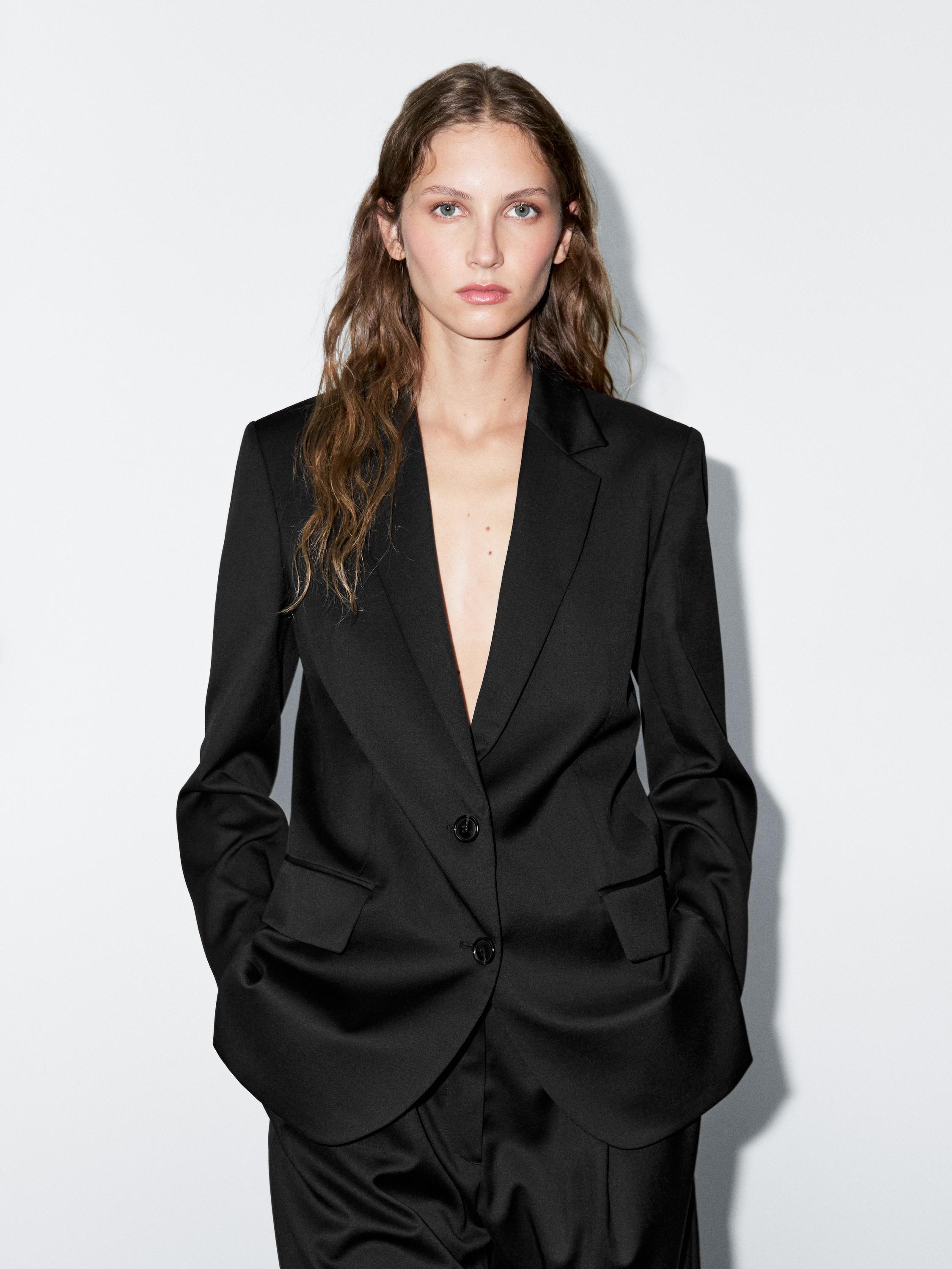 Extra fine wool pleated pants — BLACK