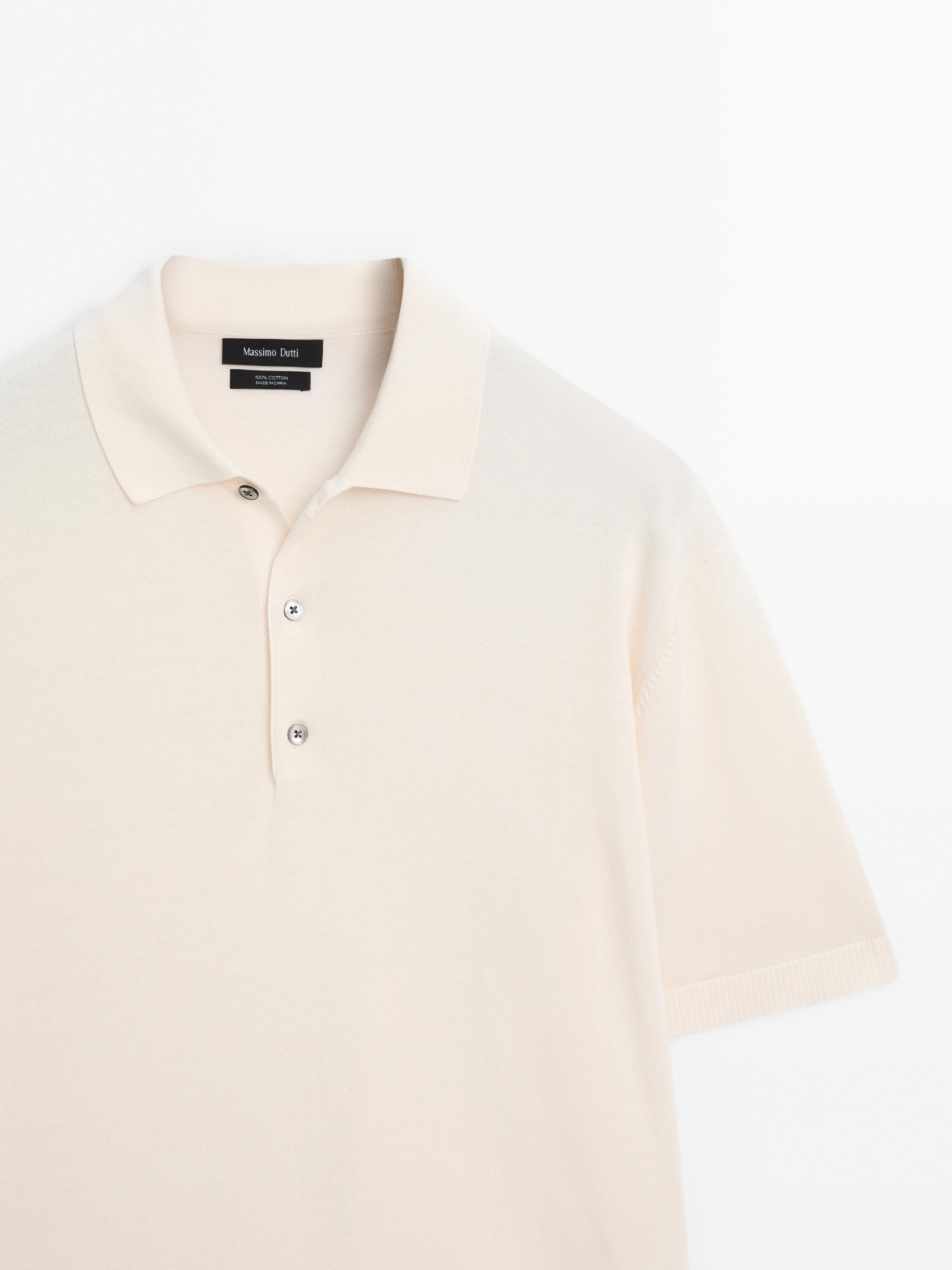 Short sleeve knit polo shirt