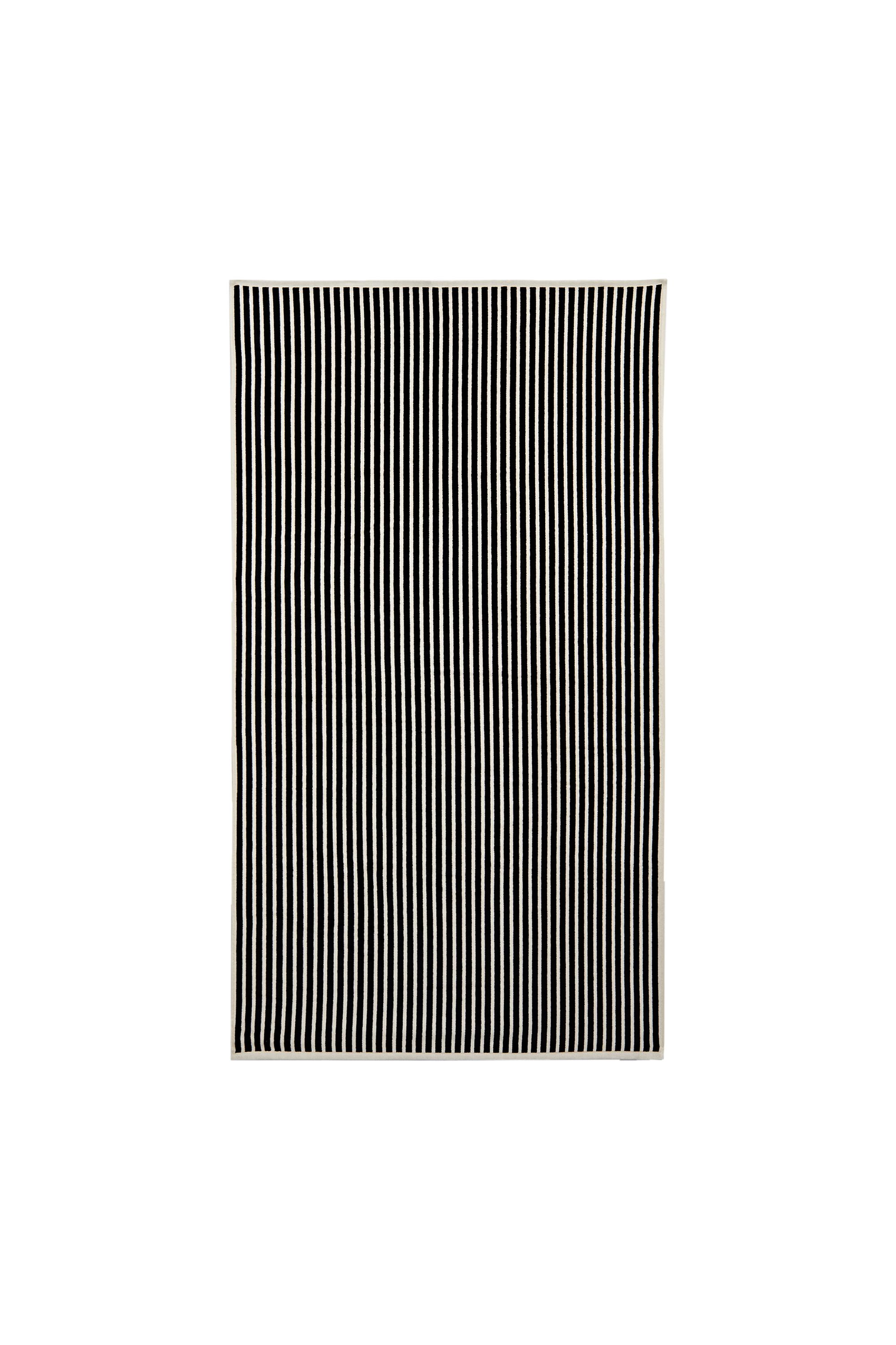 Striped cotton towel — NAVY BLUE