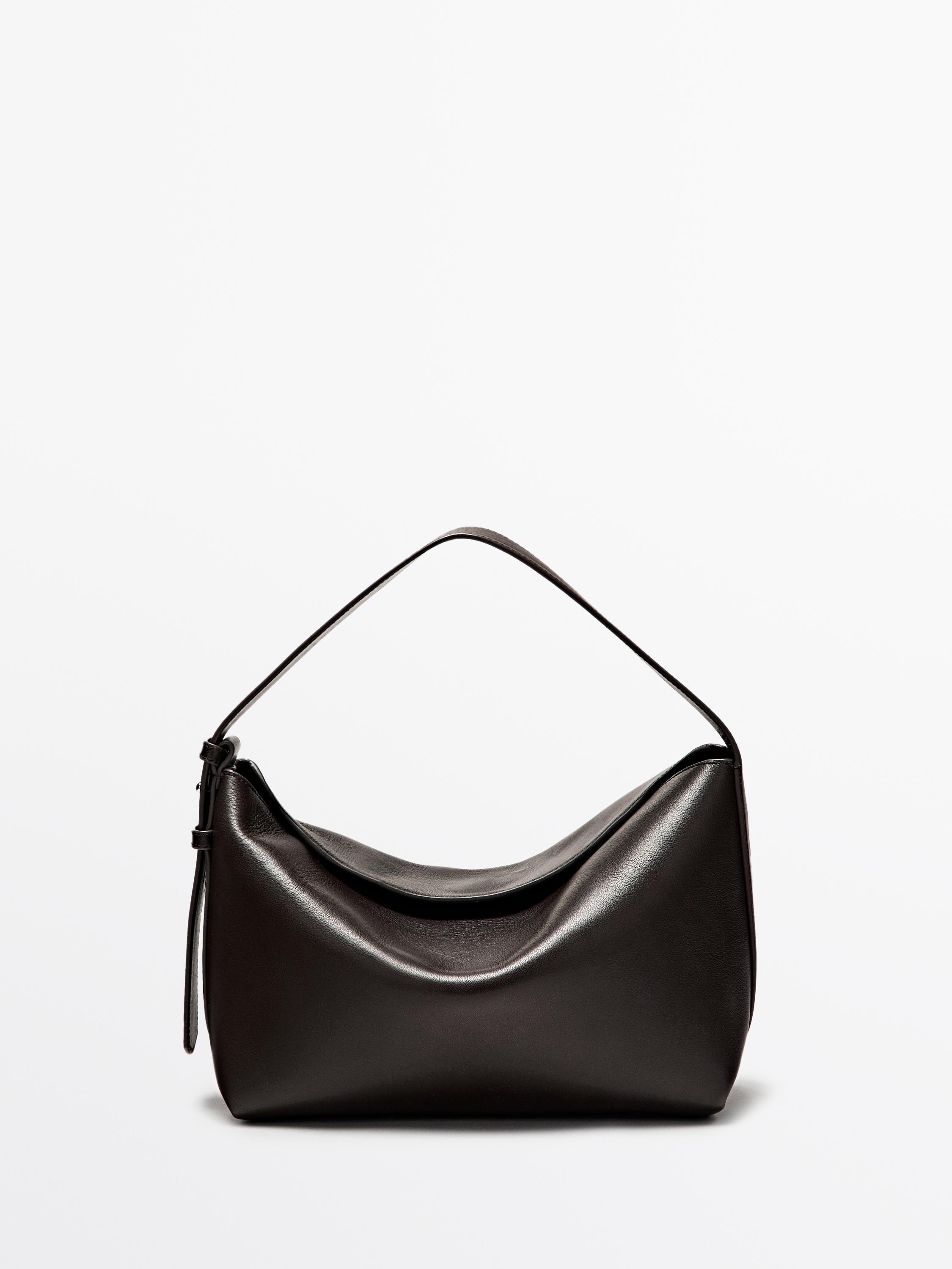 Small nappa leather shoulder bag — BROWN