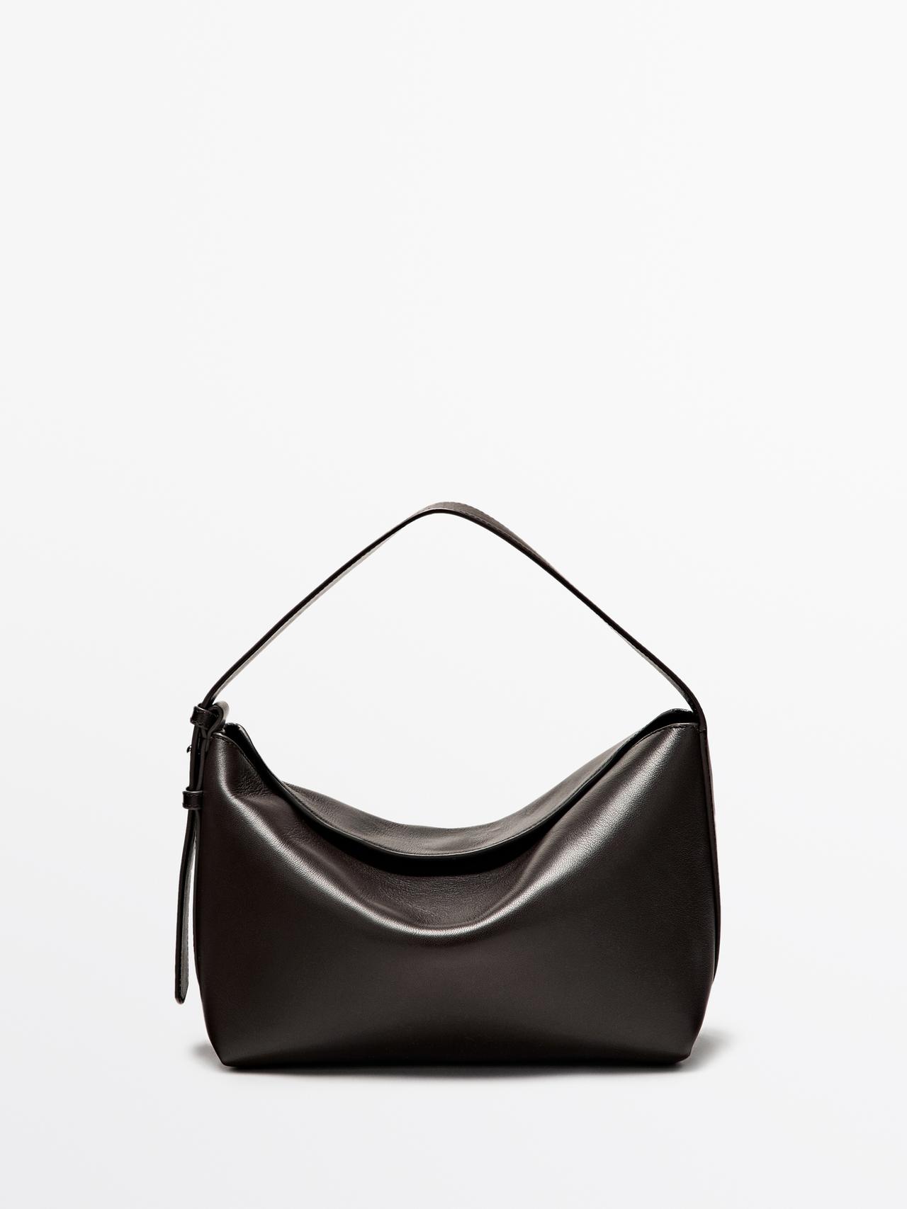 Massimo Dutti - Dame - Lille Skuldertaske I Nappaskind - Brun - 01