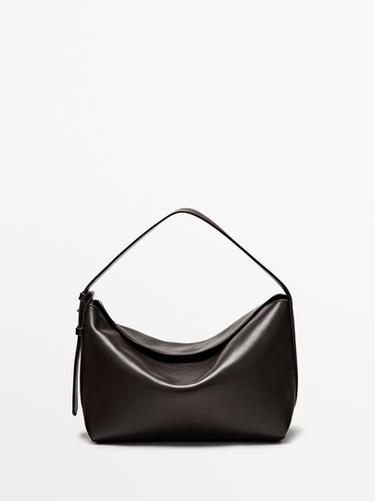 Small nappa leather shoulder bag — BROWN 2