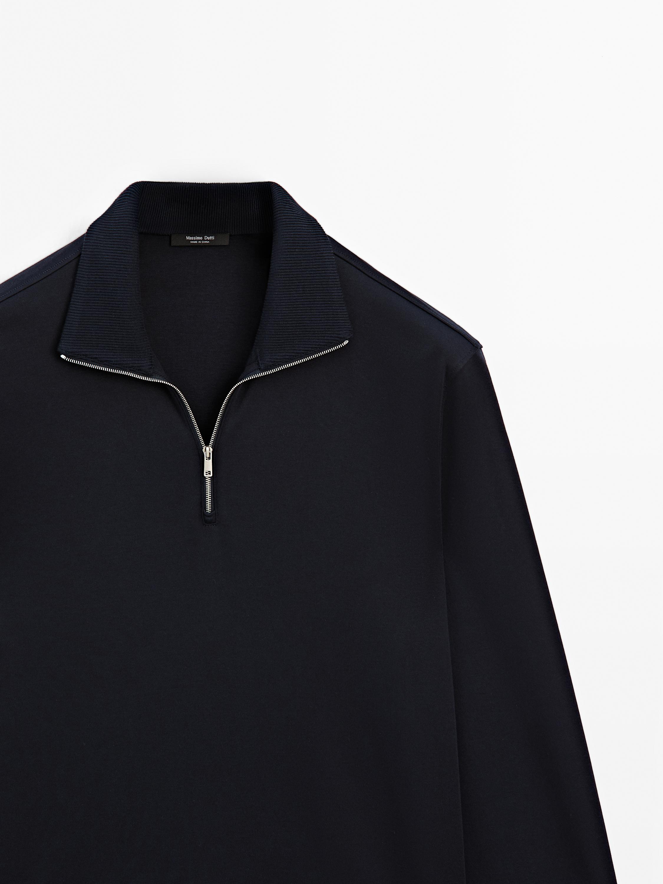 Polo cuello mock cremallera