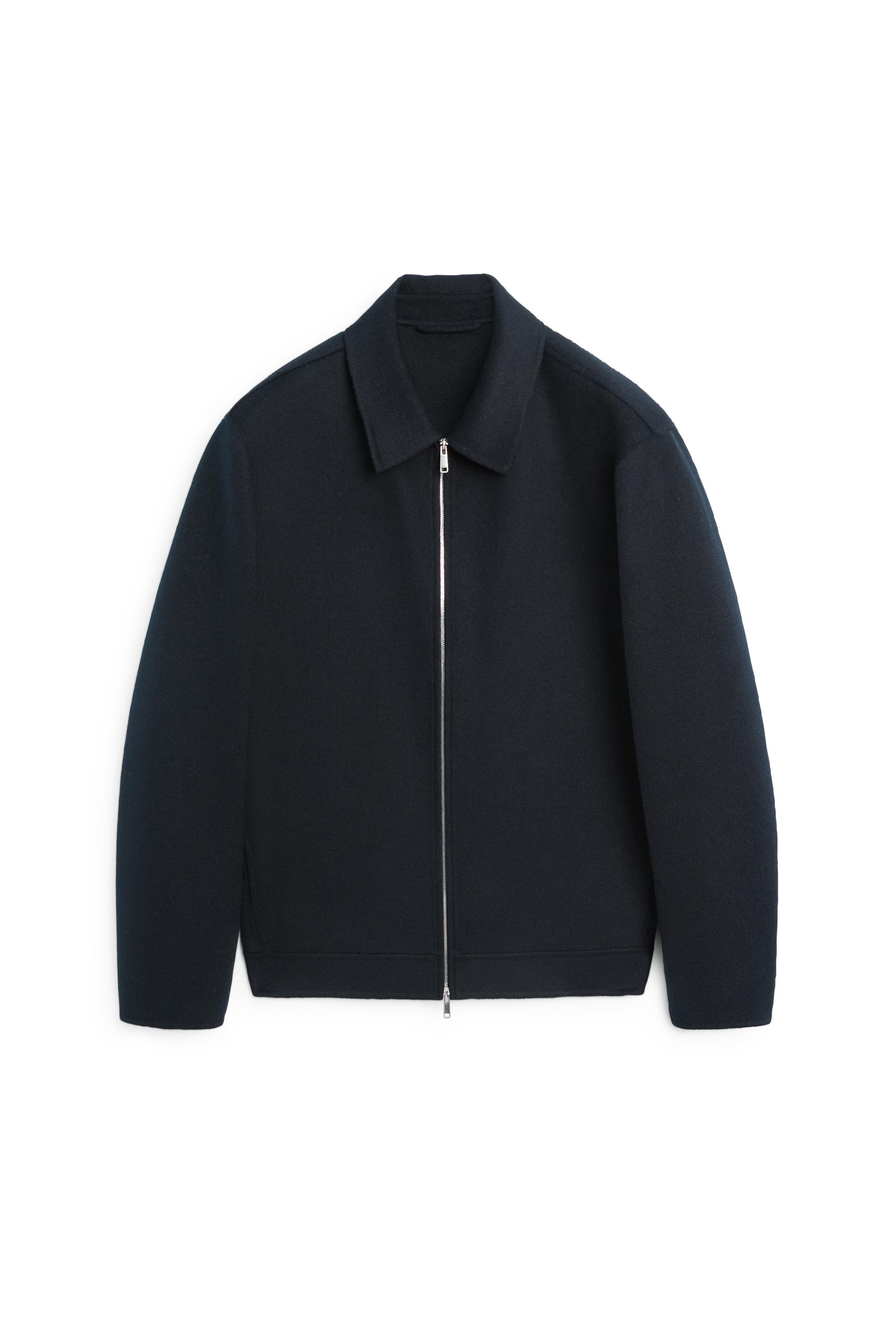 Wool blend double fabric jacket — DEEP BLUE