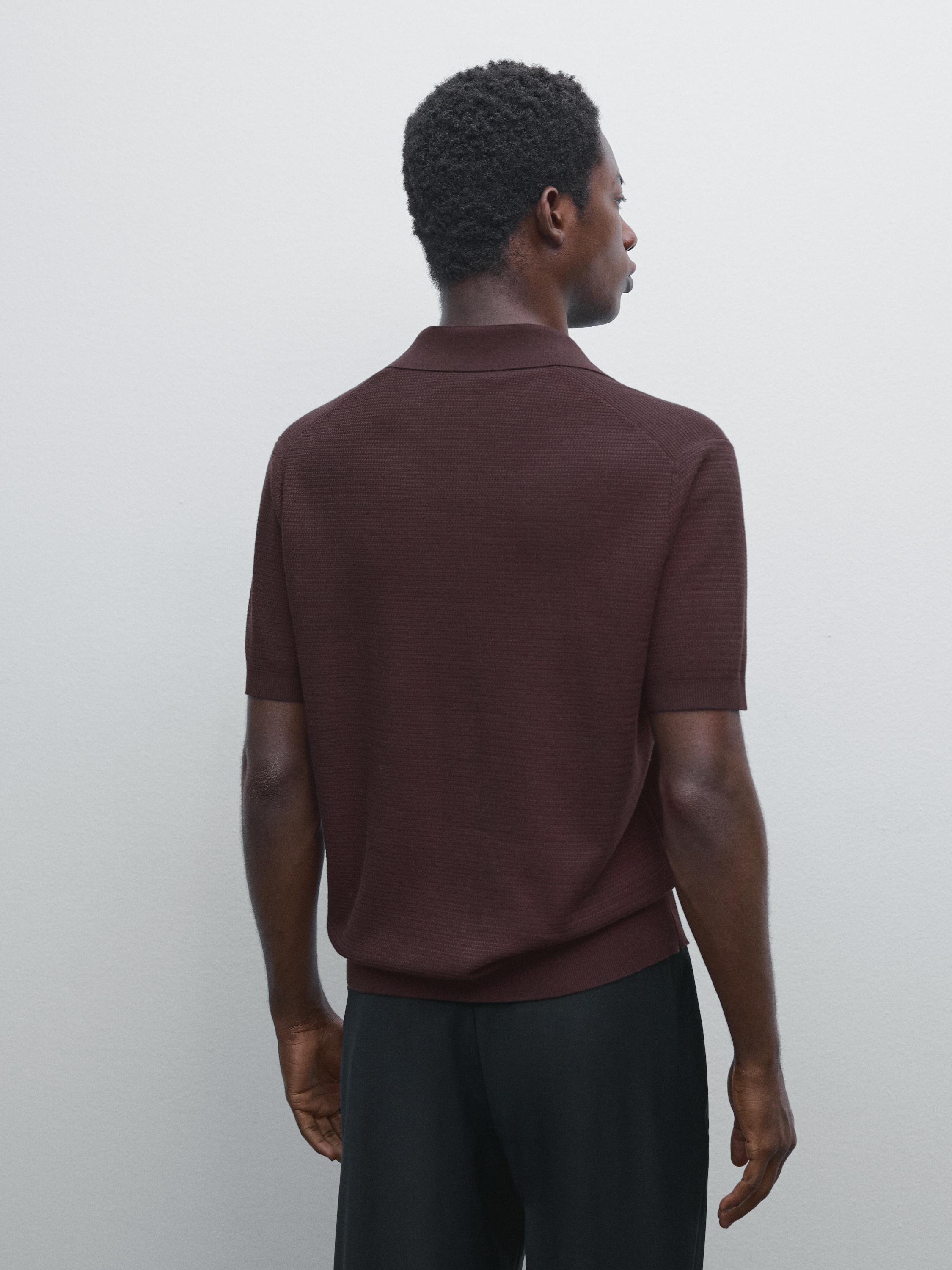 Polo en maille à col en V