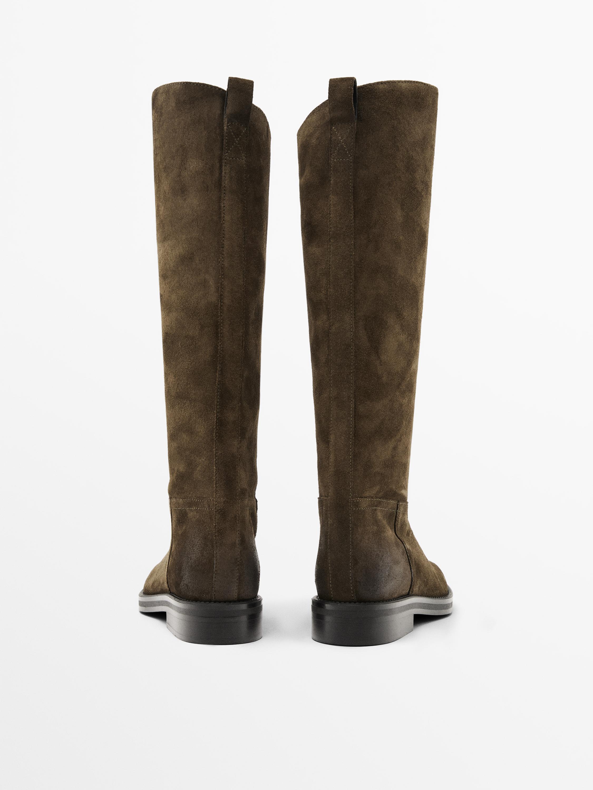 Bottes équestre en croûte de cuir huilées