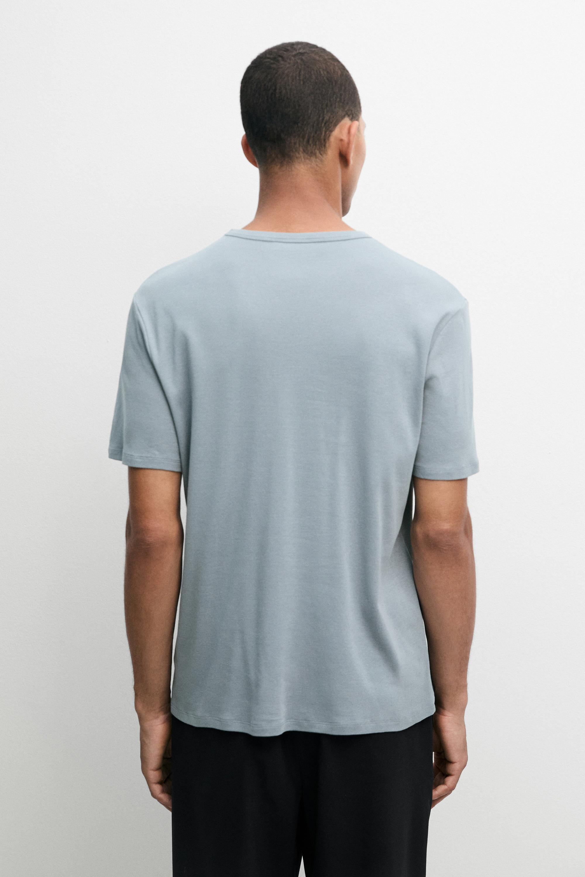100% cotton short-sleeve T-shirt — GREY BLUE