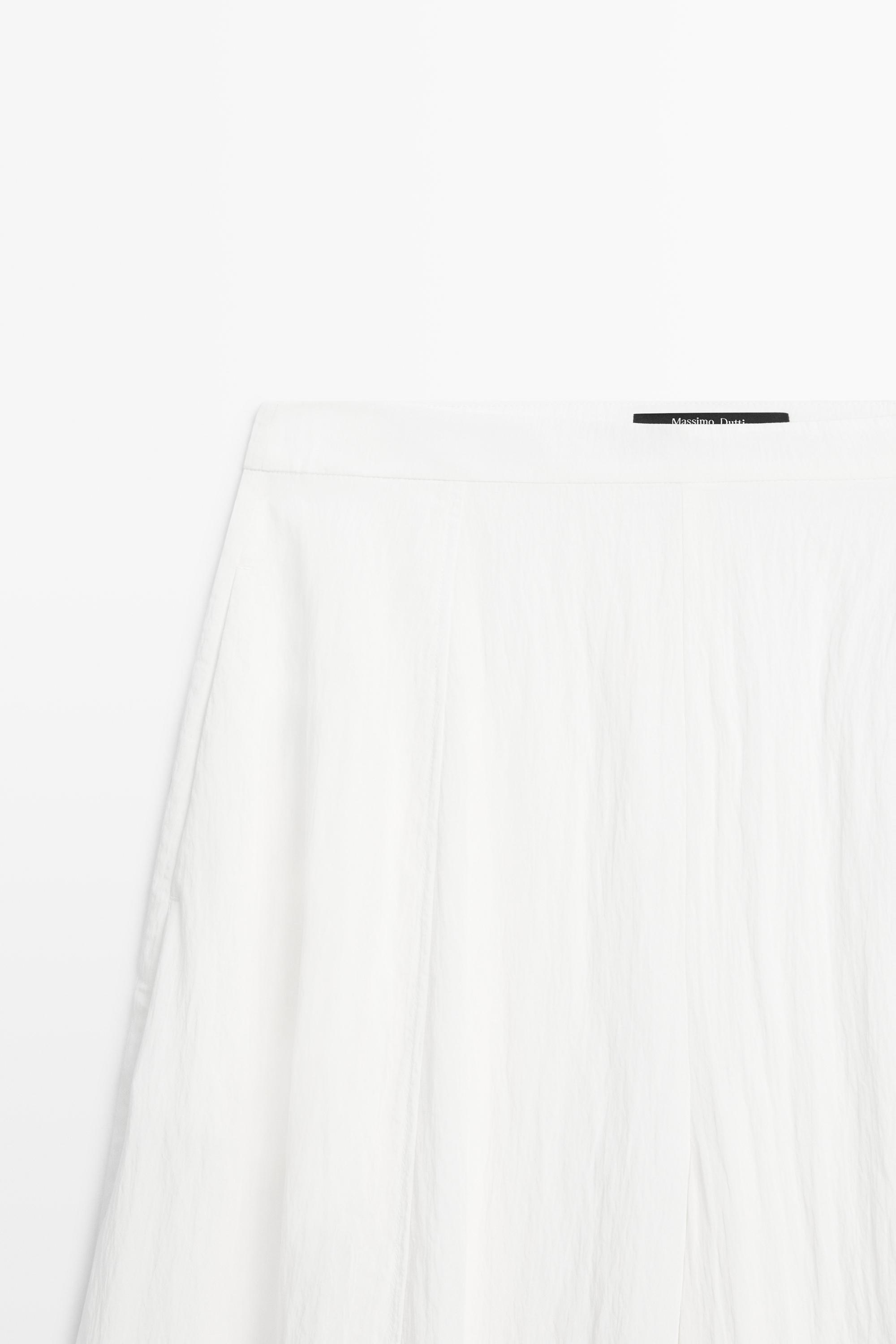 Flowing sarouel trousers with textured detail — WHITE