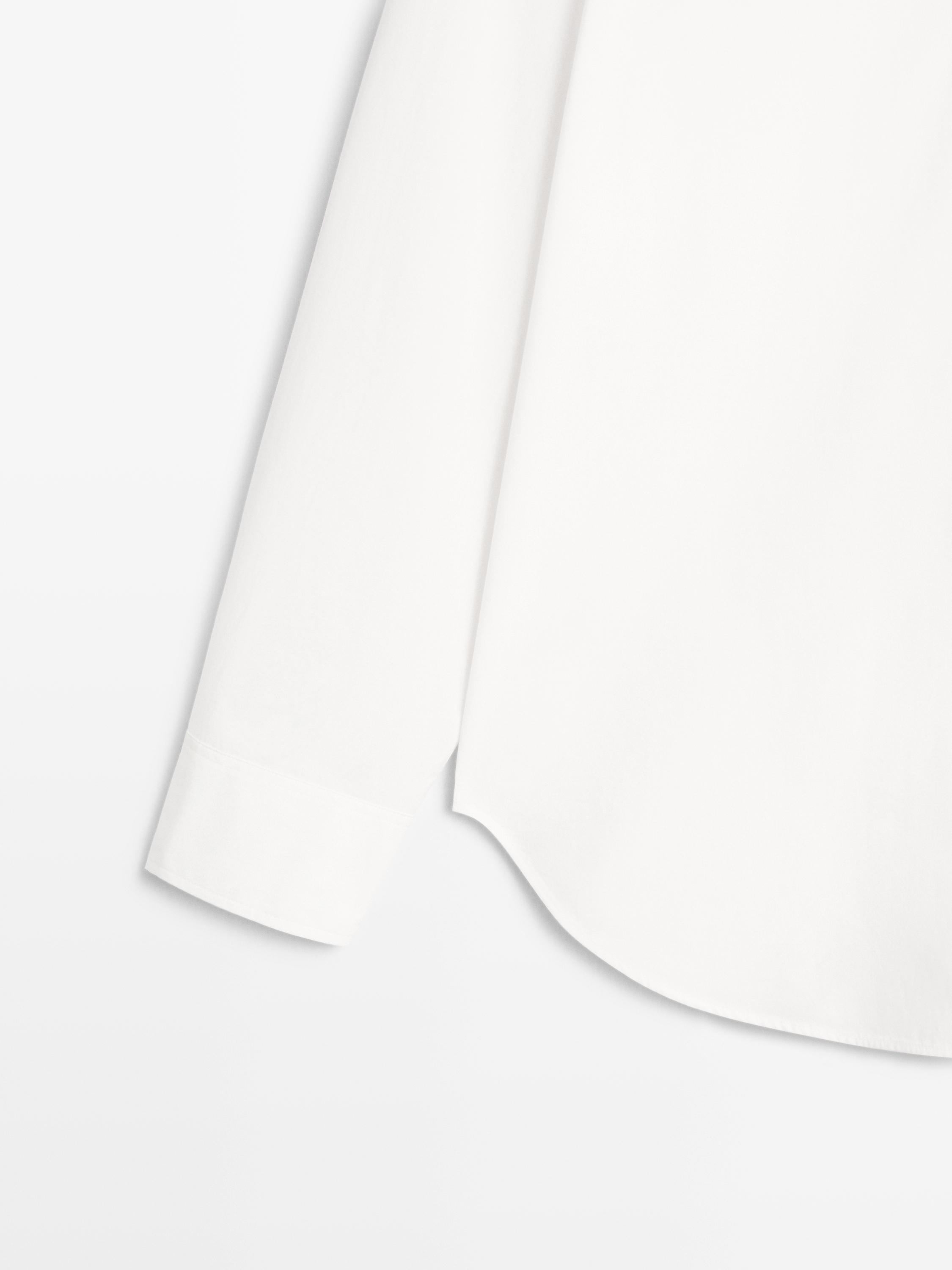 100% cotton poplin shirt — WHITE