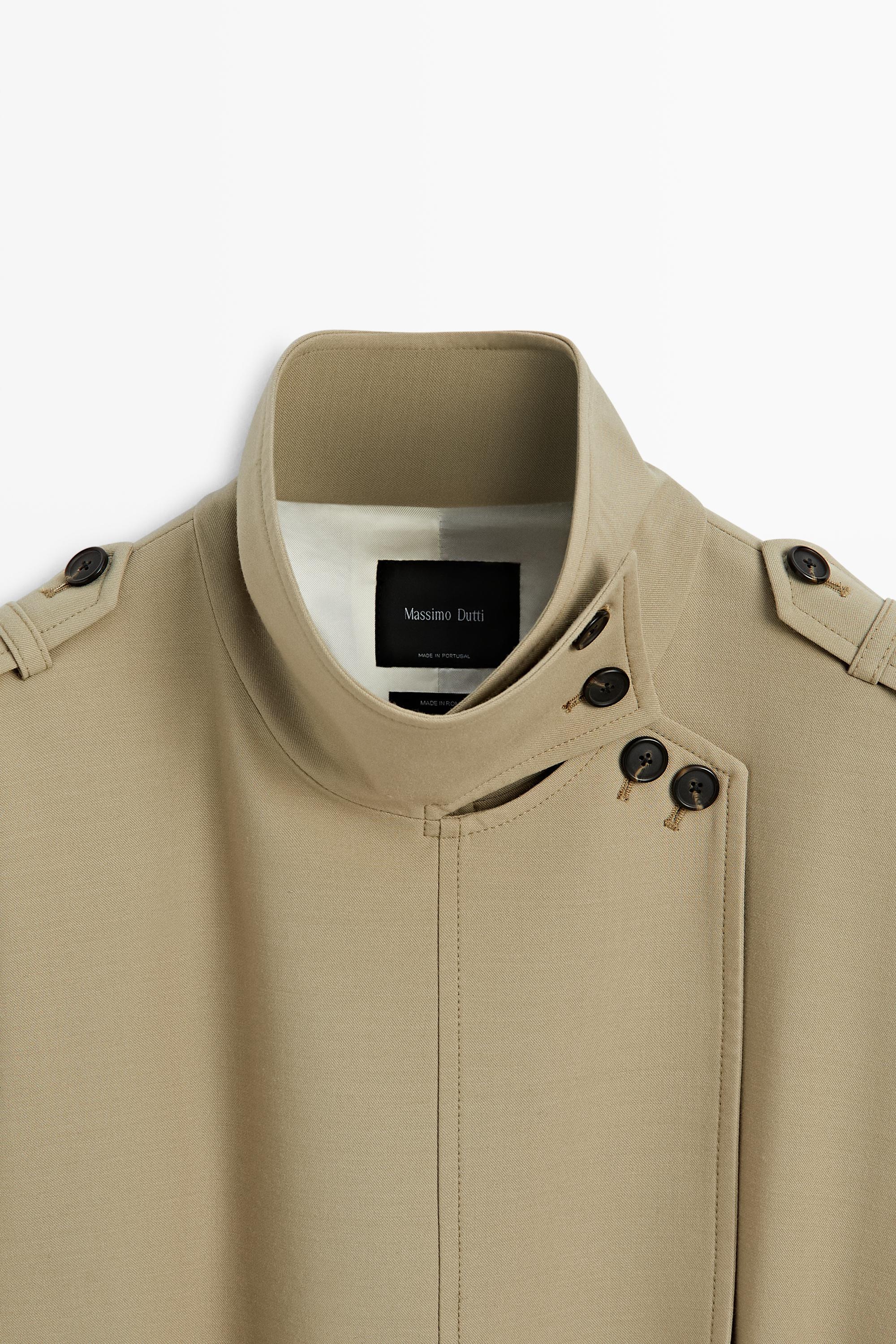 Mid-length belted trench coat — BEIGE