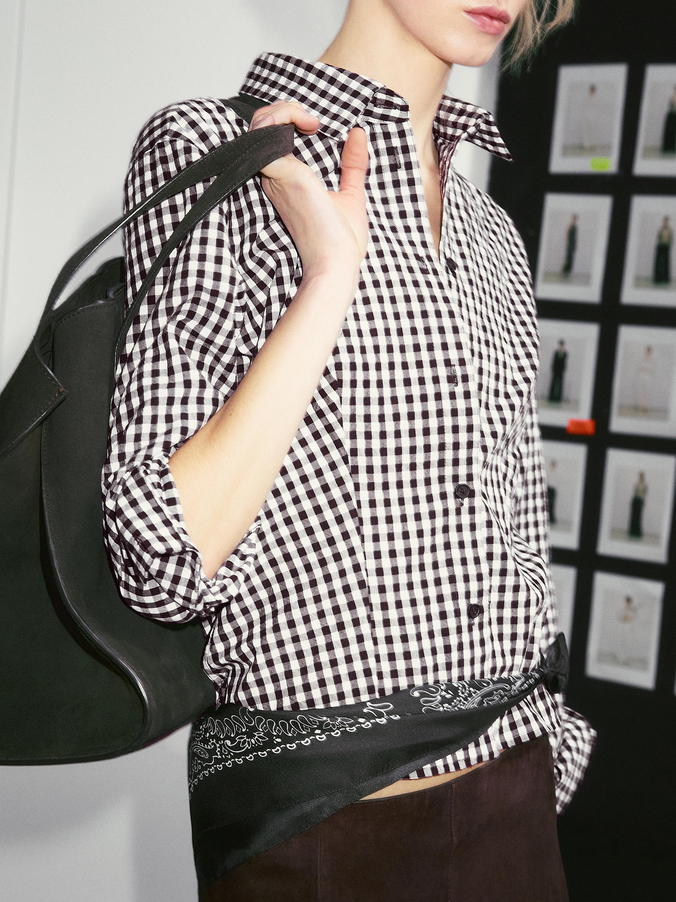 Flowing gingham check shirt