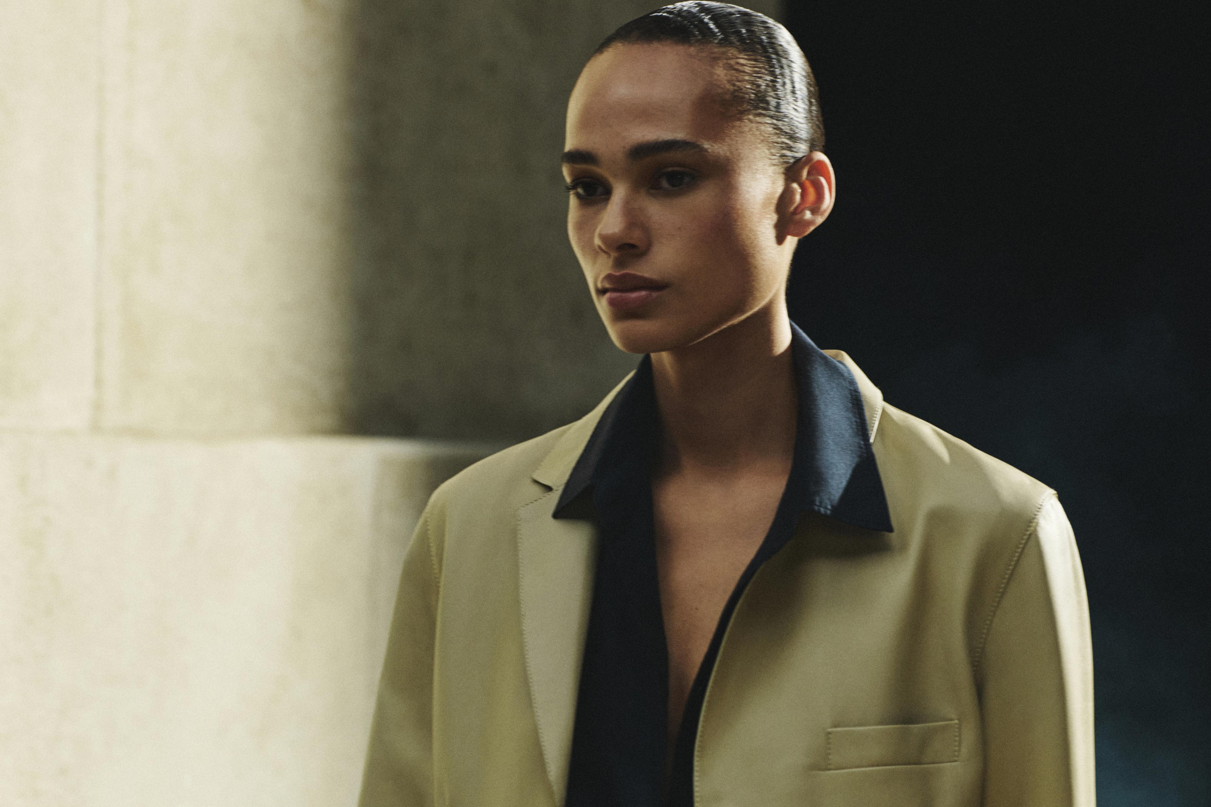 Nappa leather blazer — Vanilla