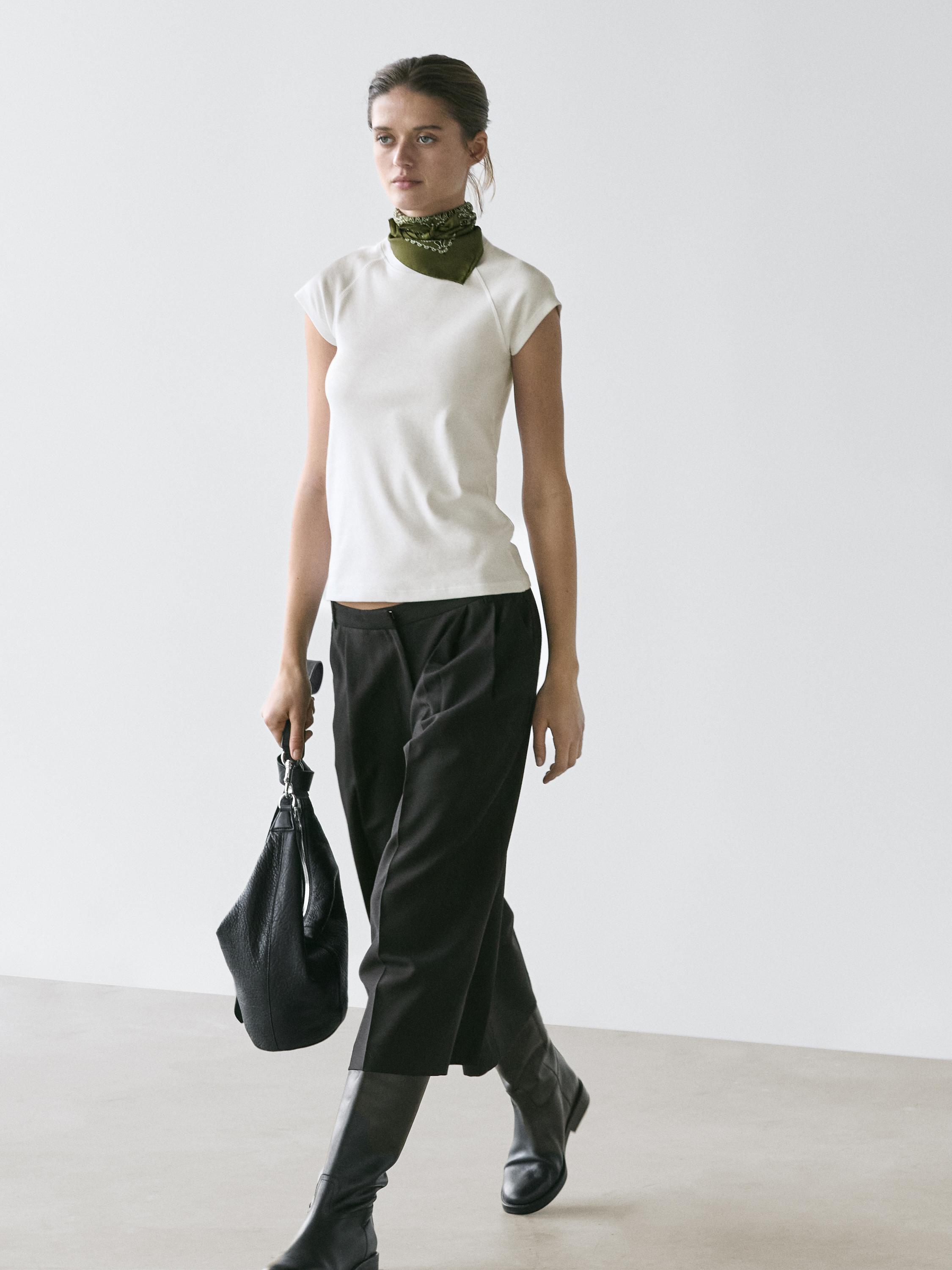 Camiseta manga corta ranglan algodón