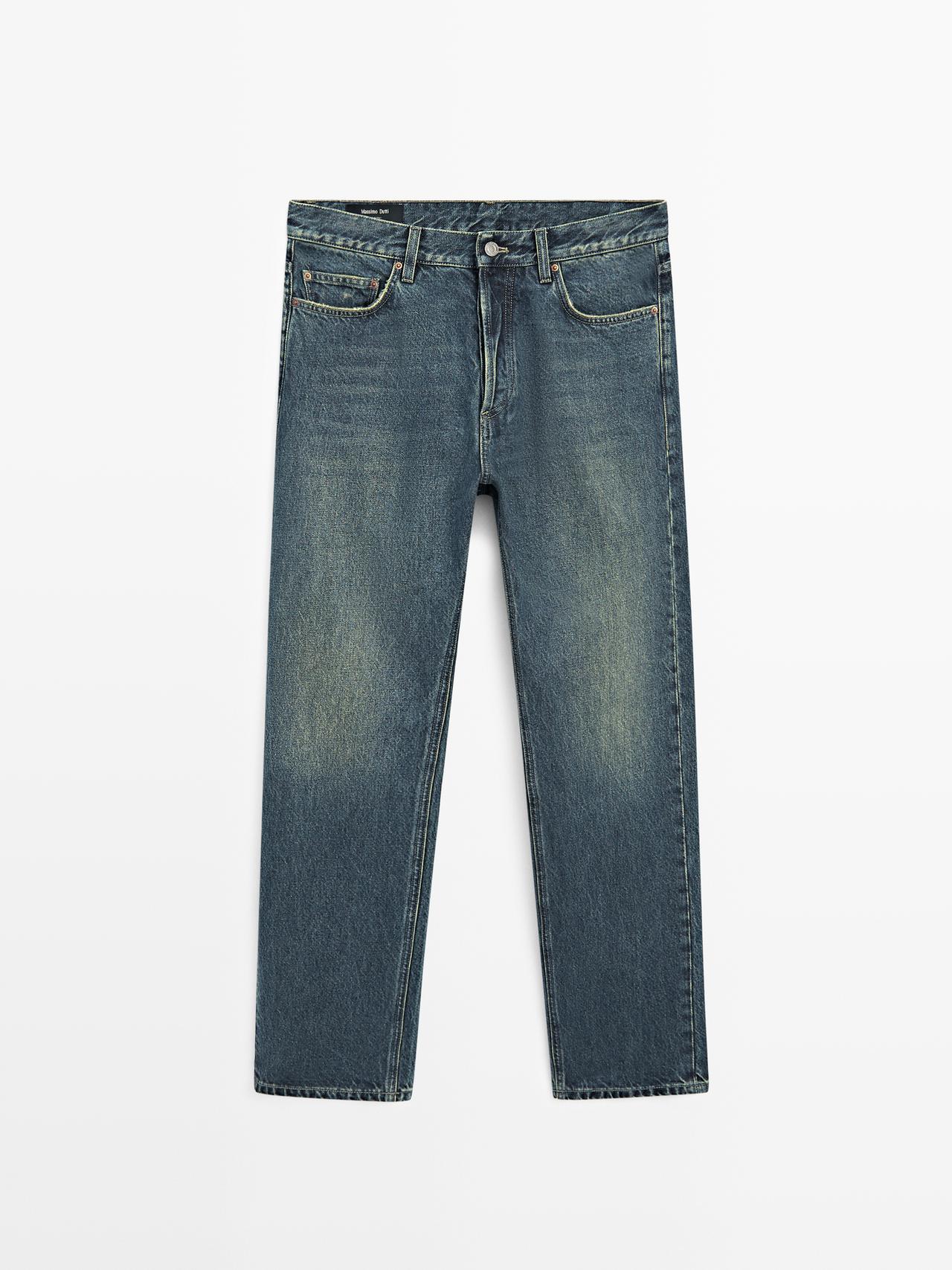 Massimo Dutti - Herre - Jeans Med Lige Ben - Blå - 36