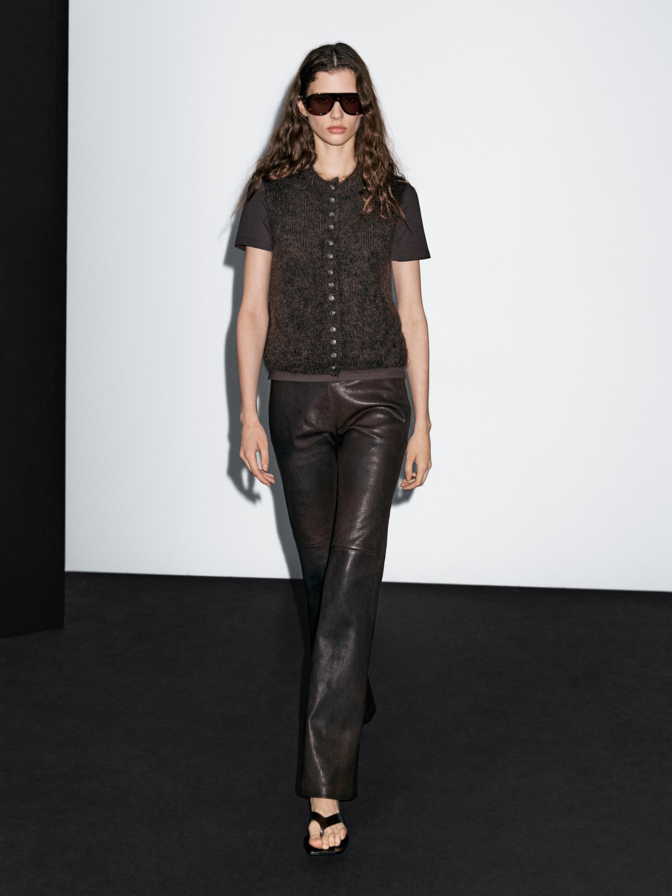 Nappa leather leggings