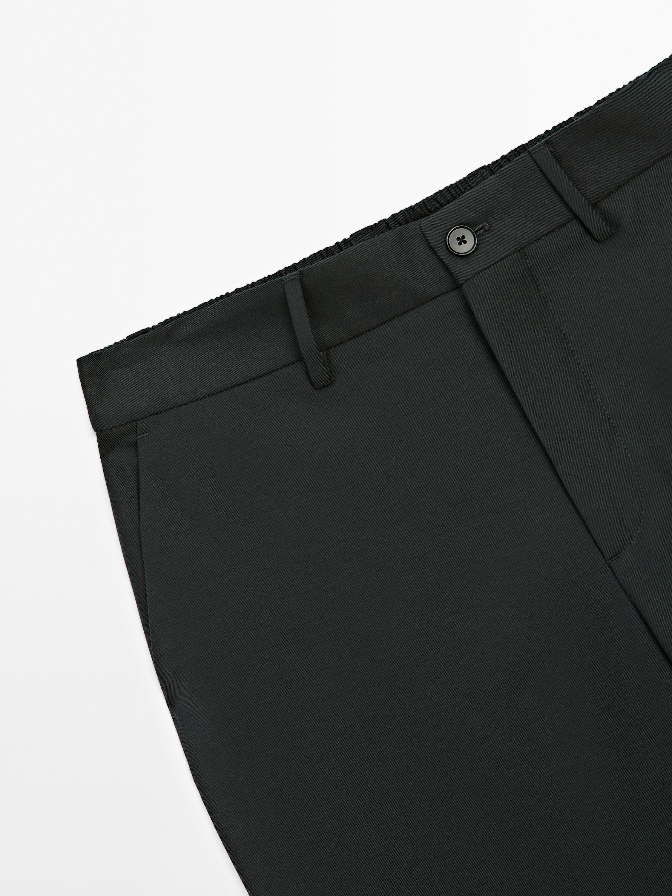 100% wool jogger fit trousers