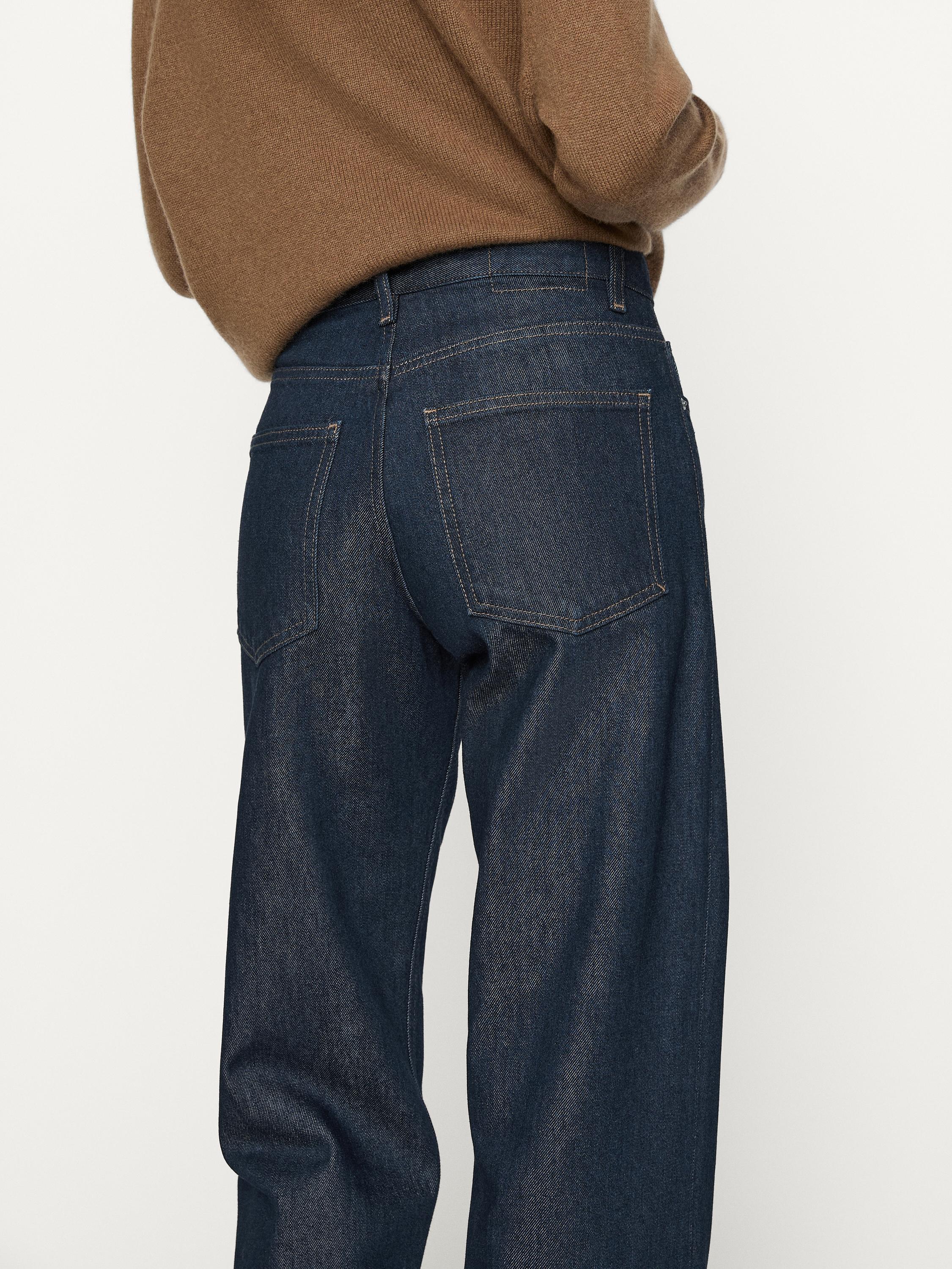 Mid-rise wide-leg full length jeans