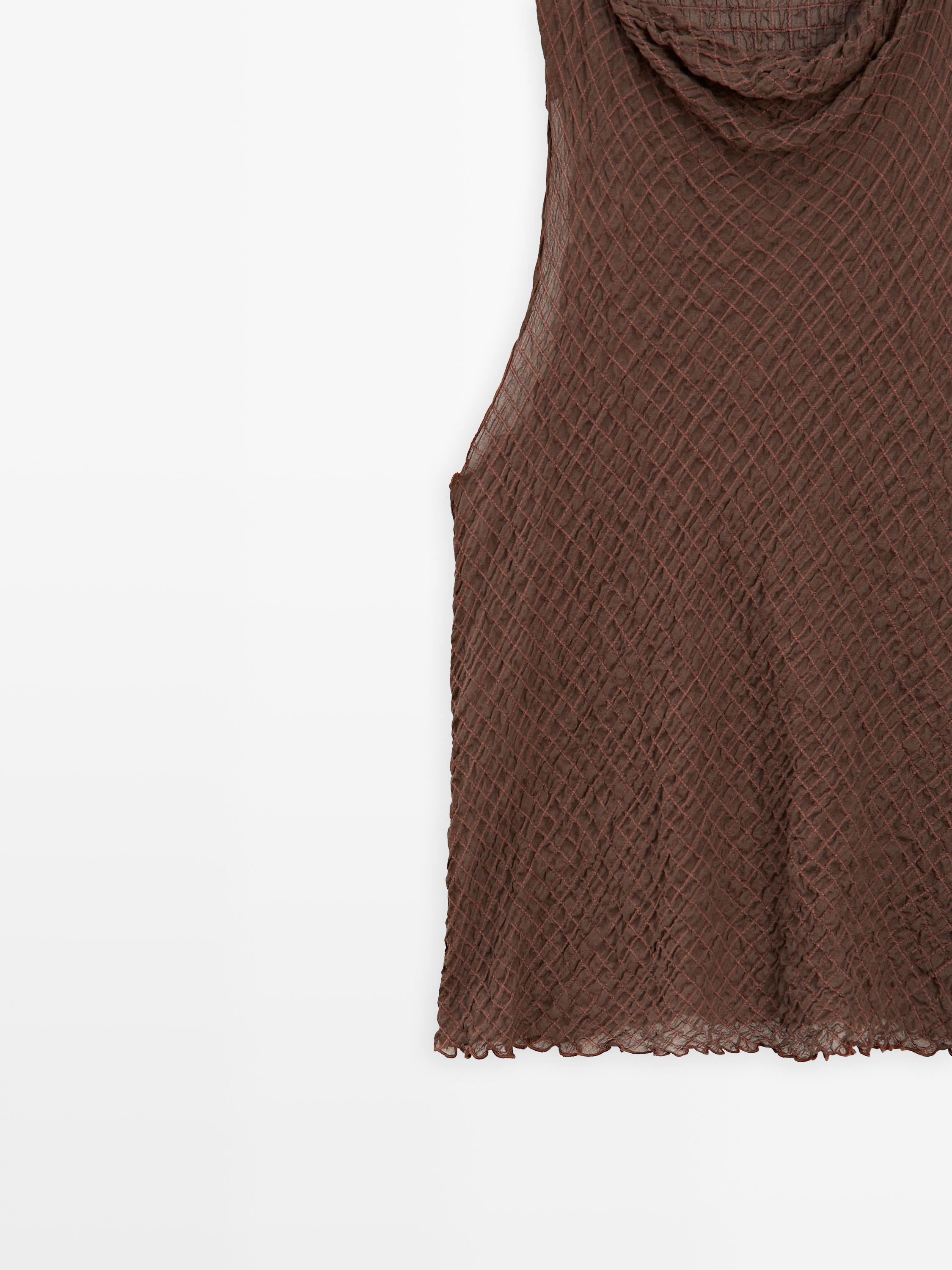Flowing draped neck top