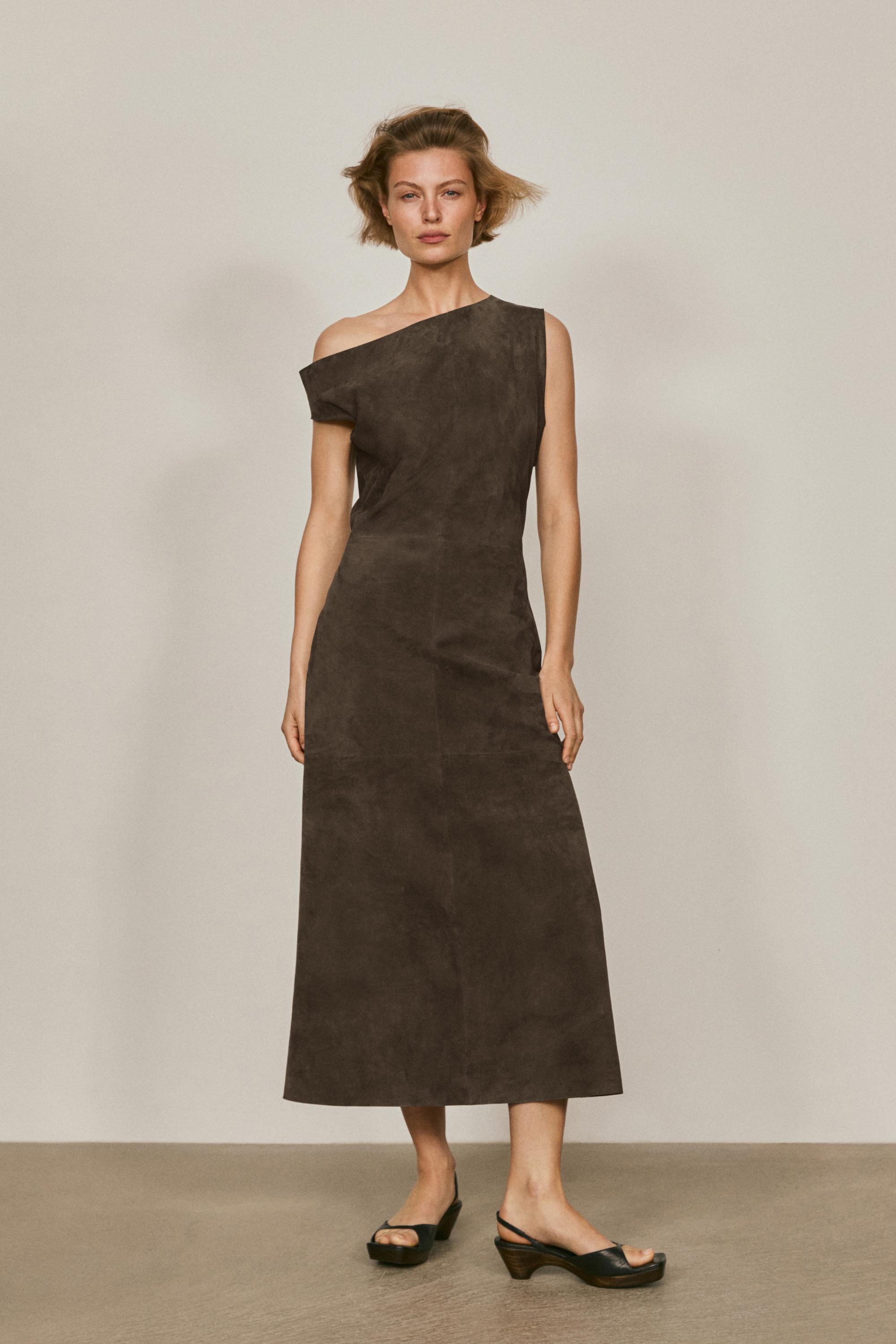 knee length dresses for ladies Faux Suede Midi Dress – Endless Rose main image 0