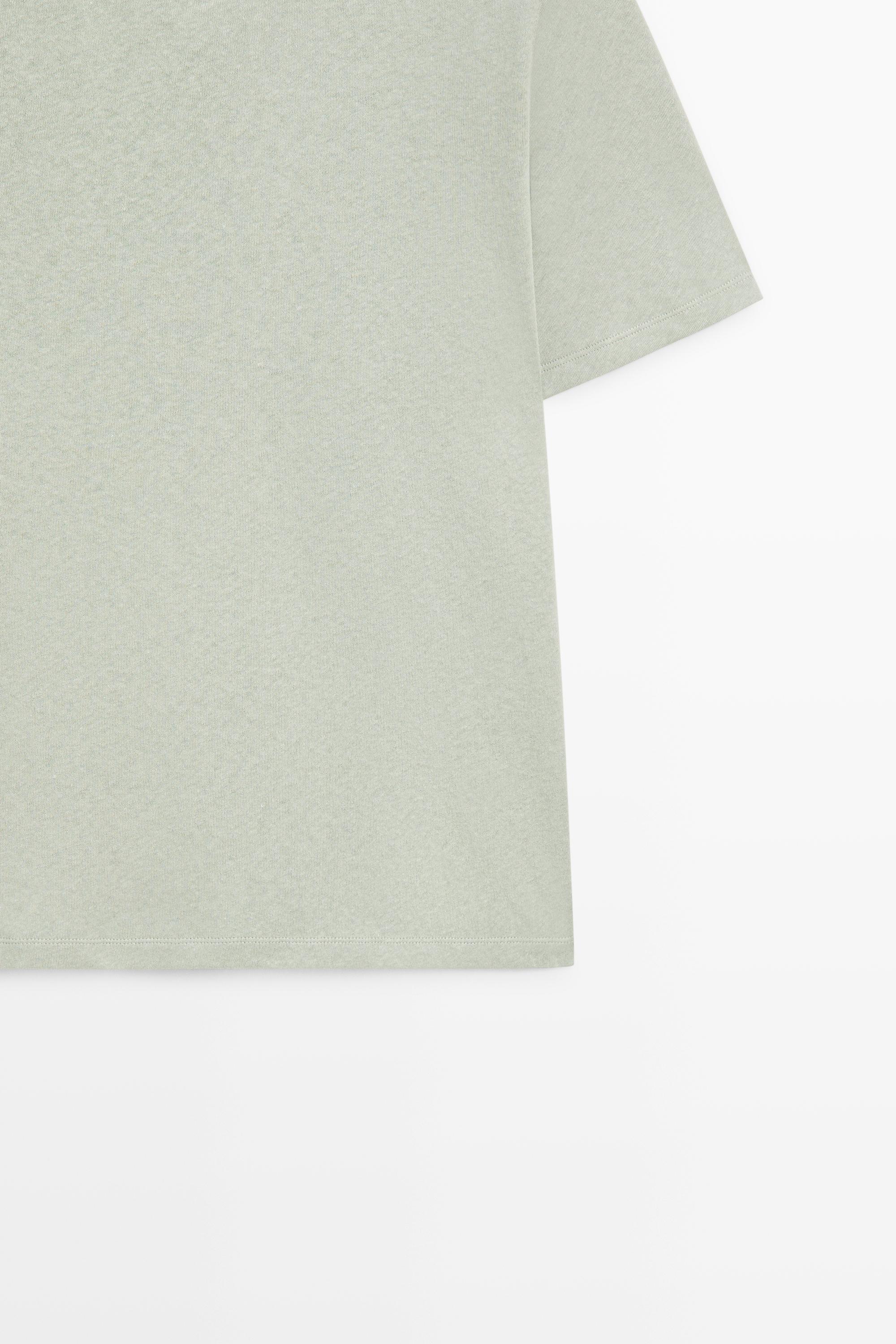 Short sleeve linen and cotton T-shirt — GREEN