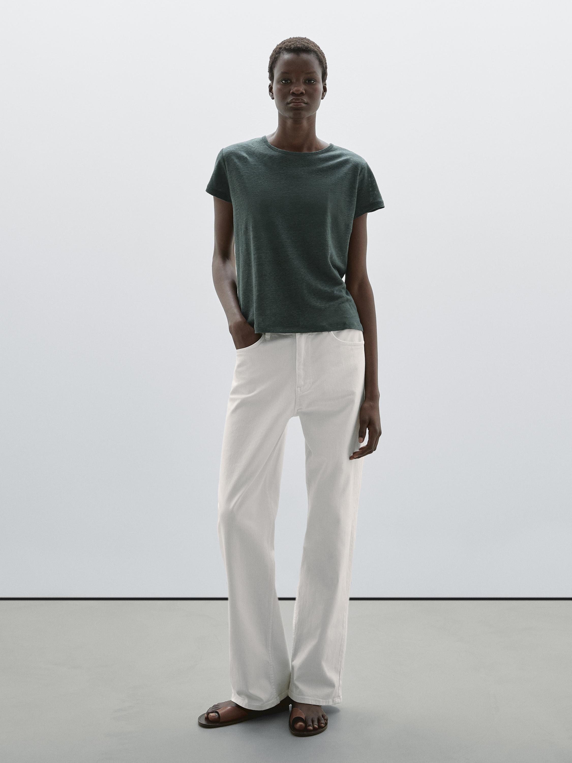 100% linen short sleeve T-shirt
