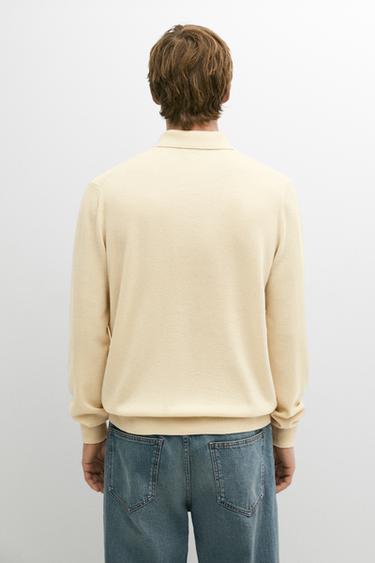 100% cashmere knit polo sweater — CREAM 5