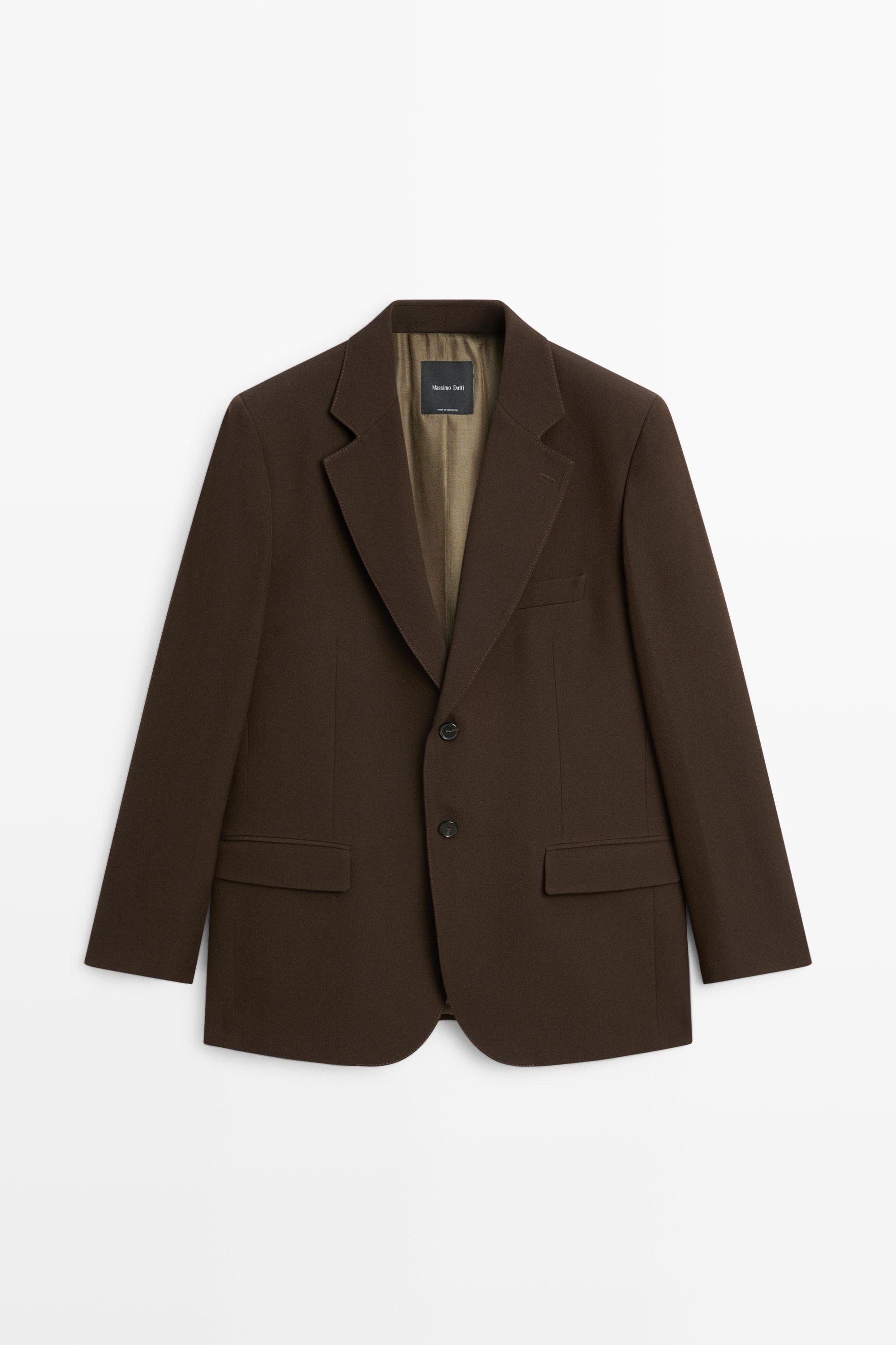Fluid wool-blend blazer