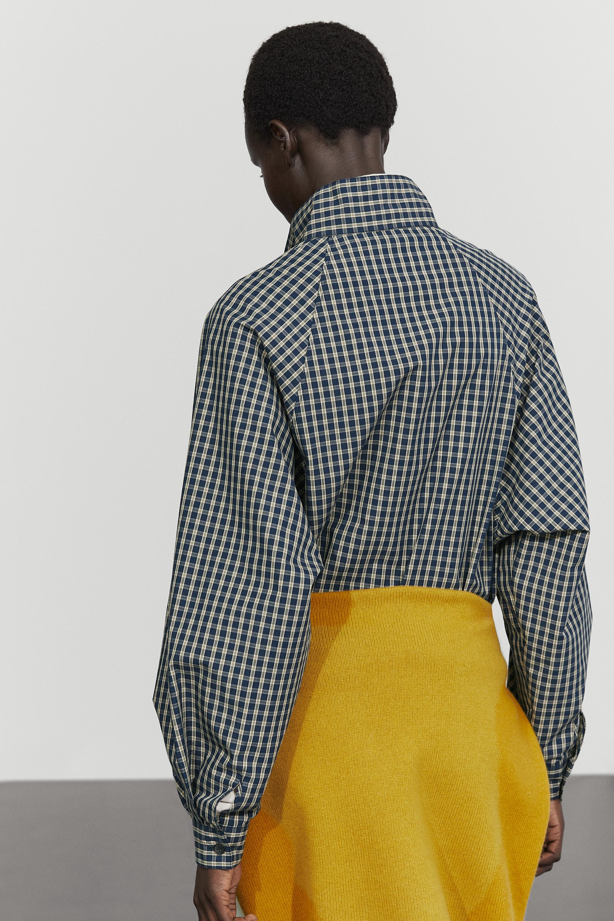 100% cotton check shirt — BLUE