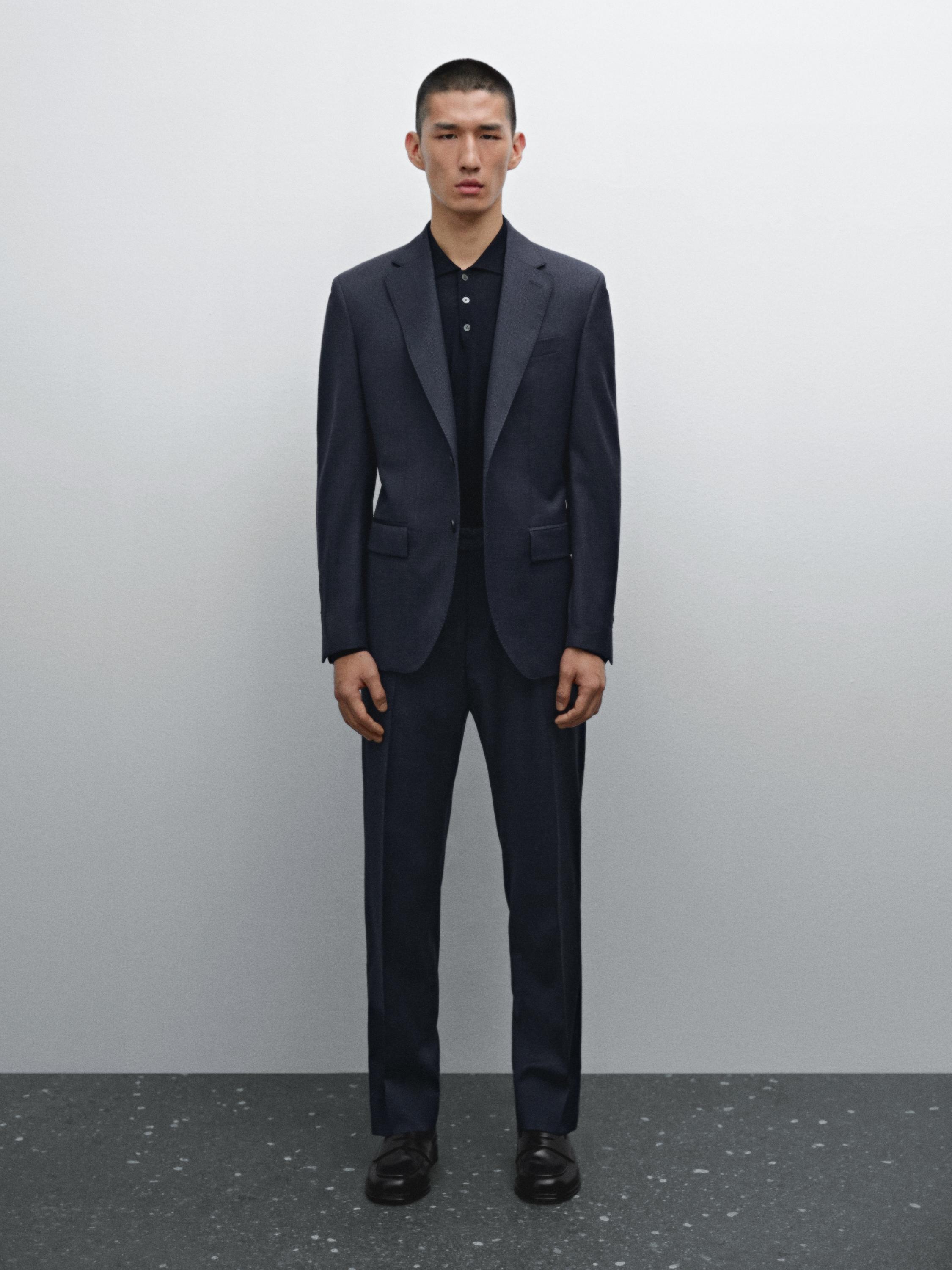 Veste de costume à carreaux 100 % laine