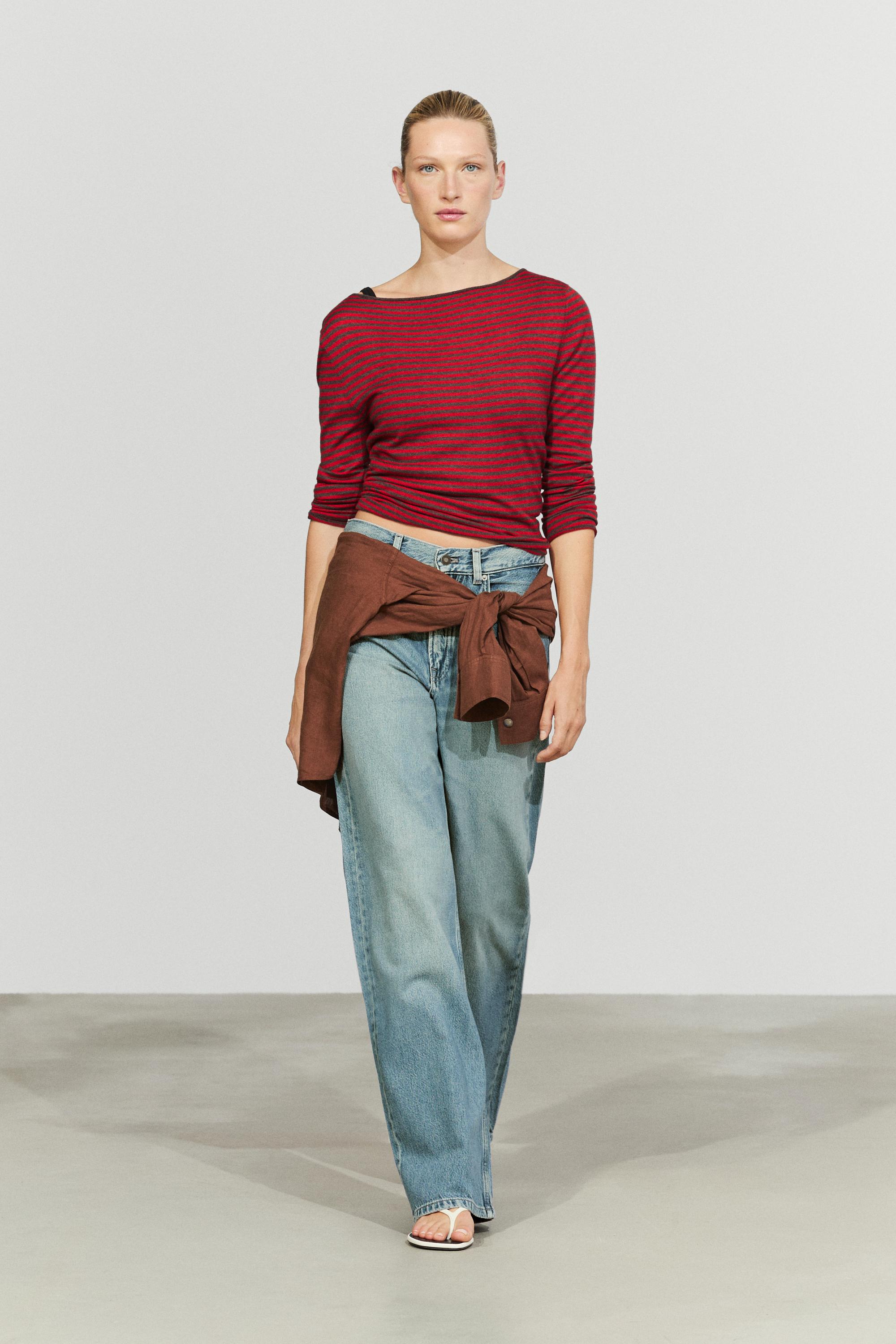 Pull en maille rayé en mélange de laine