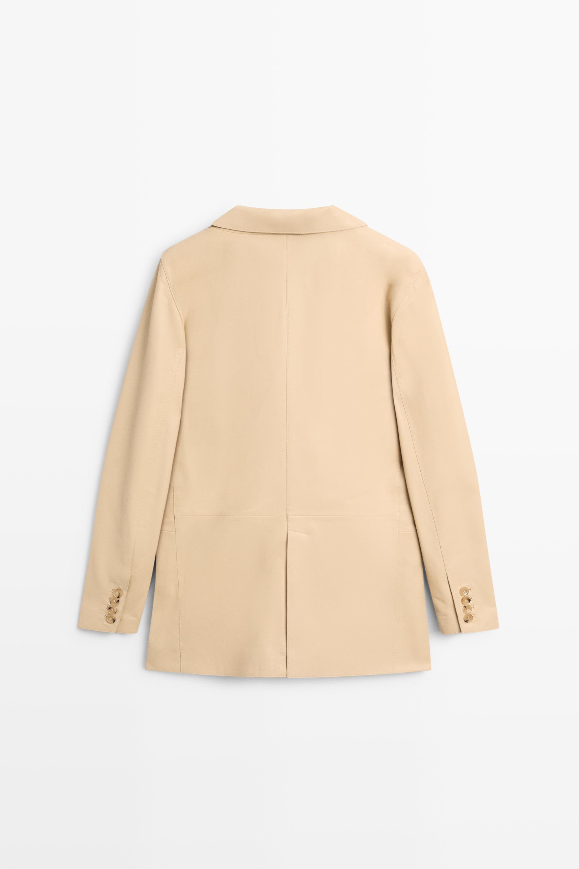 Nappa leather blazer — Vanilla