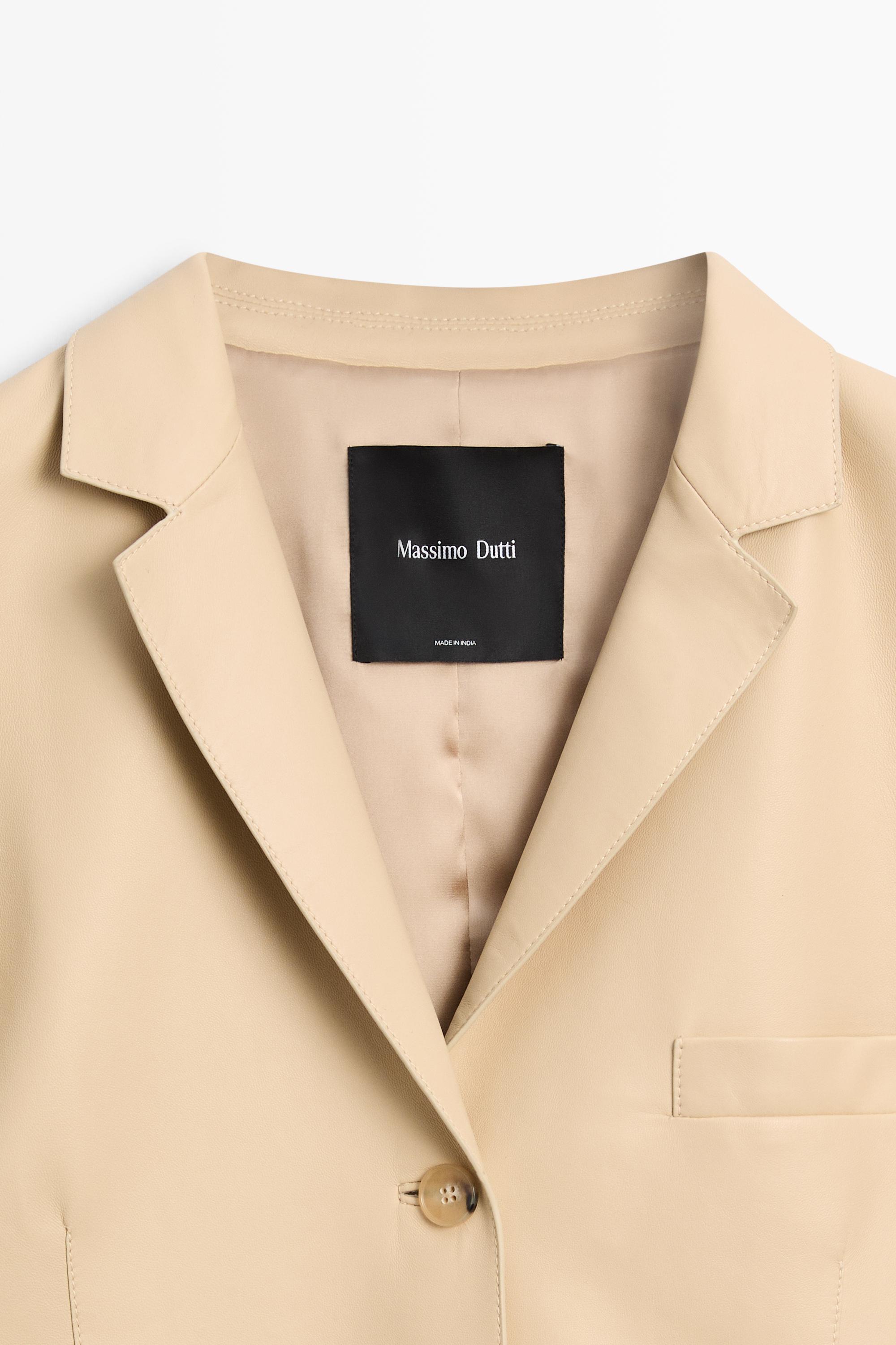 Nappa leather blazer — Vanilla