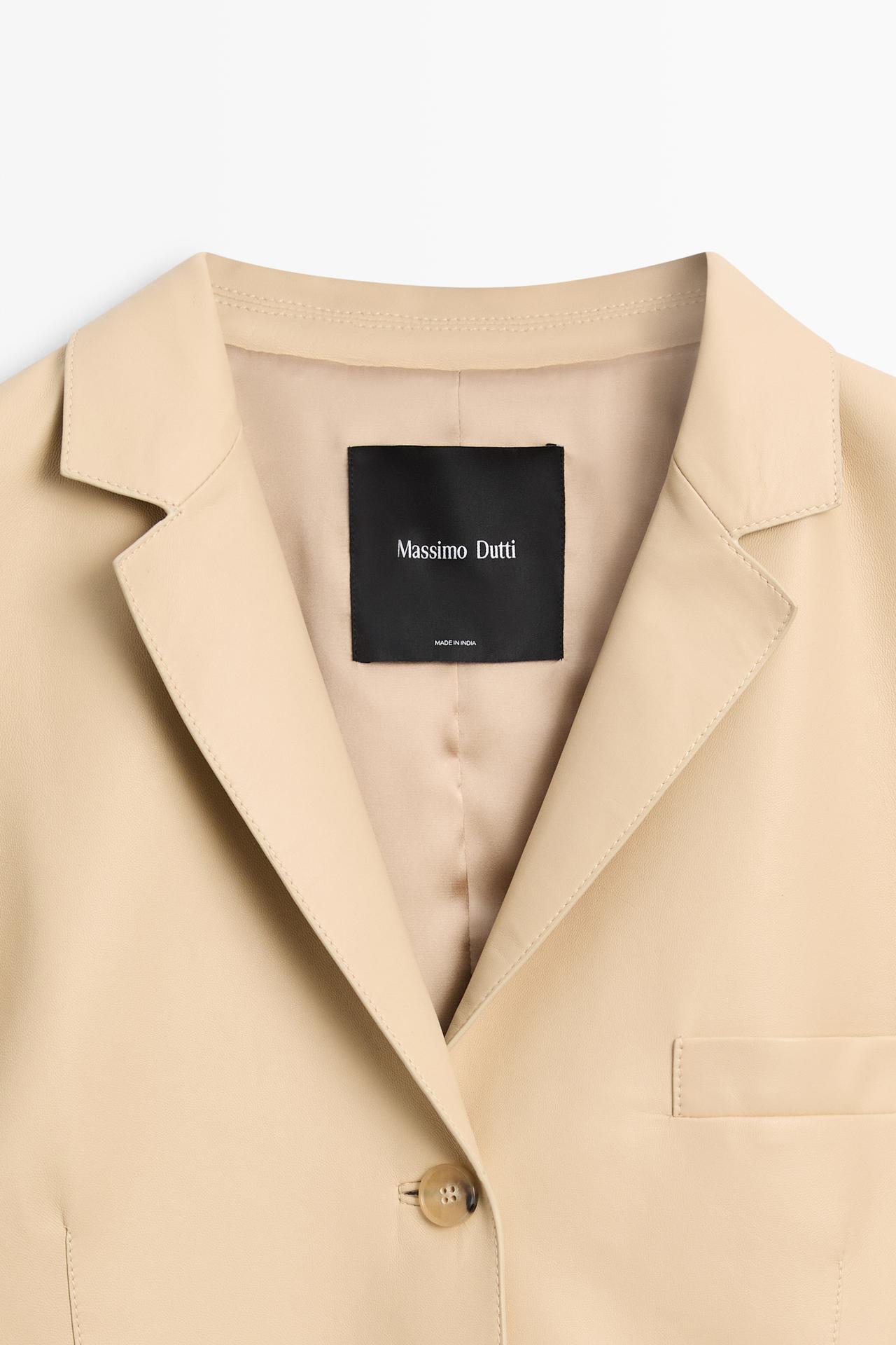 Nappa leather blazer — Vanilla