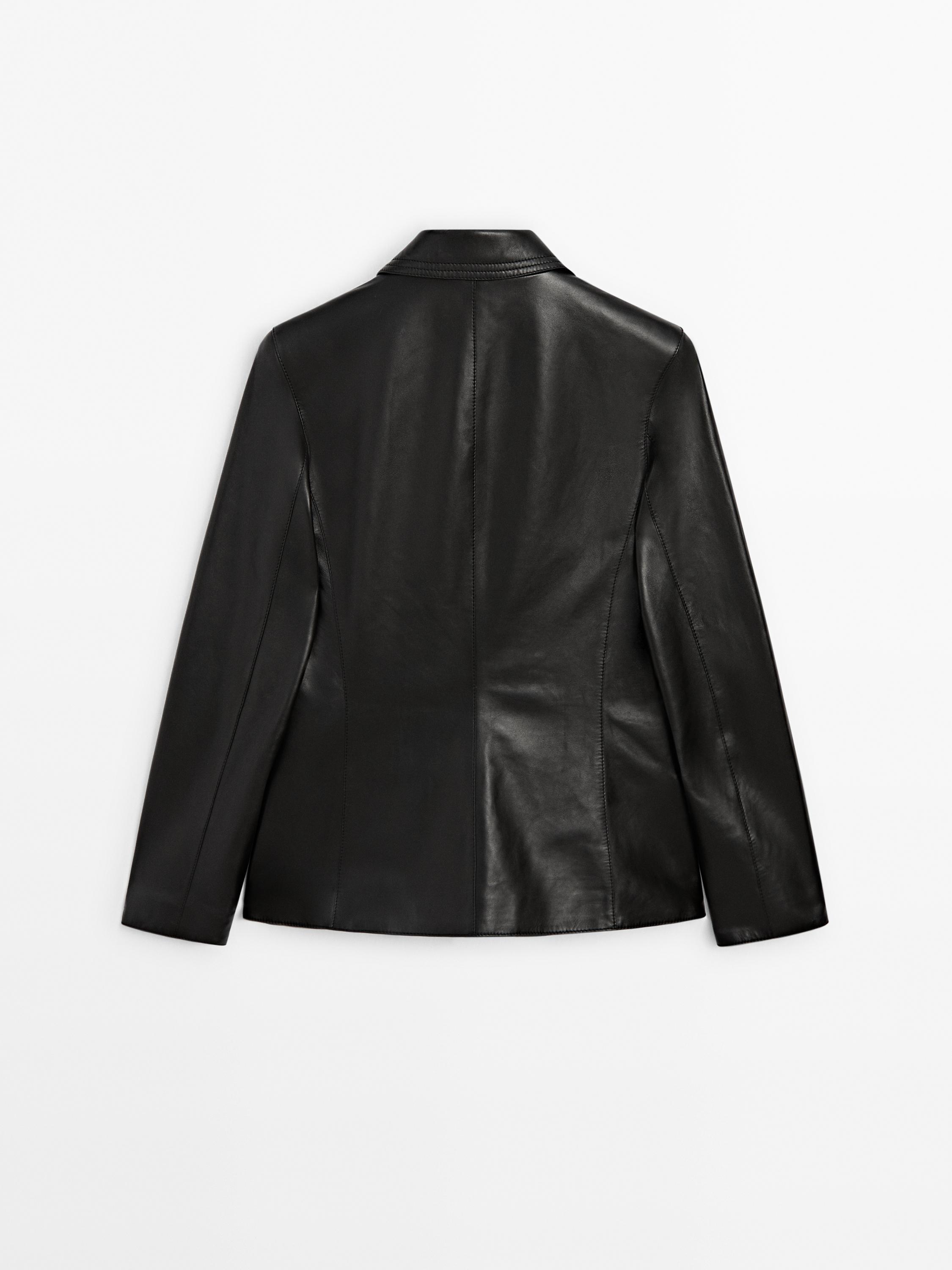 Fitted nappa leather blazer