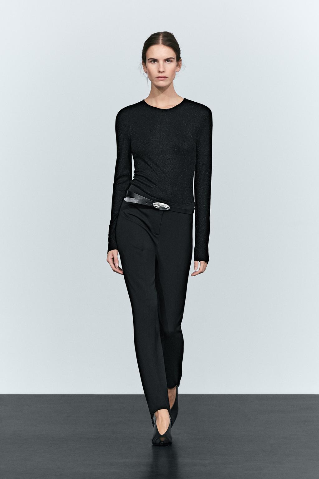 Massimo Dutti Metallik qabırğalı uzunqol köynək