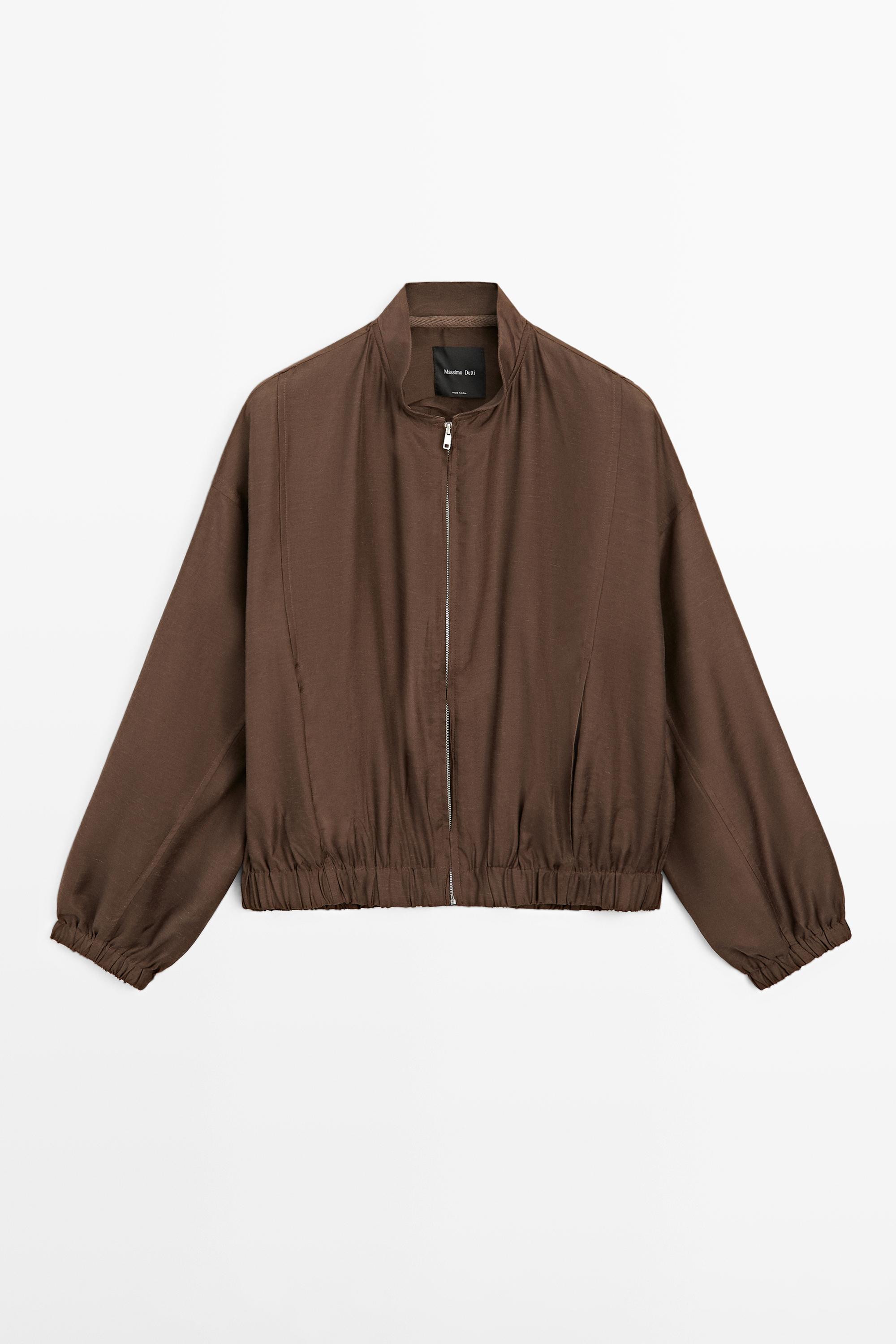 Flowing bomber jacket — BROWN