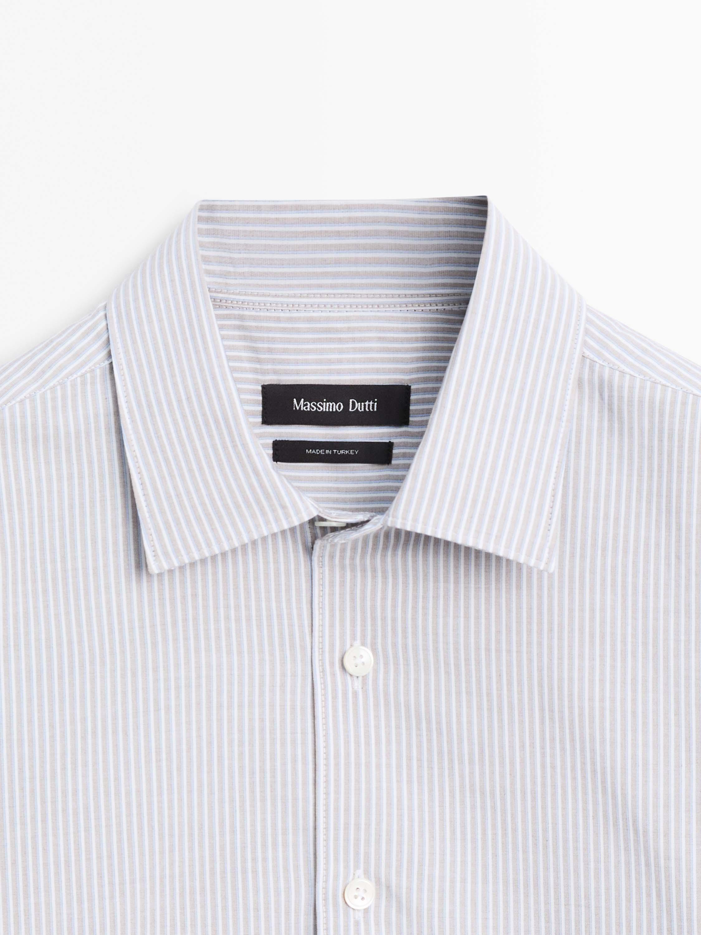 Regular-fit 100% cotton shirt — BROWN