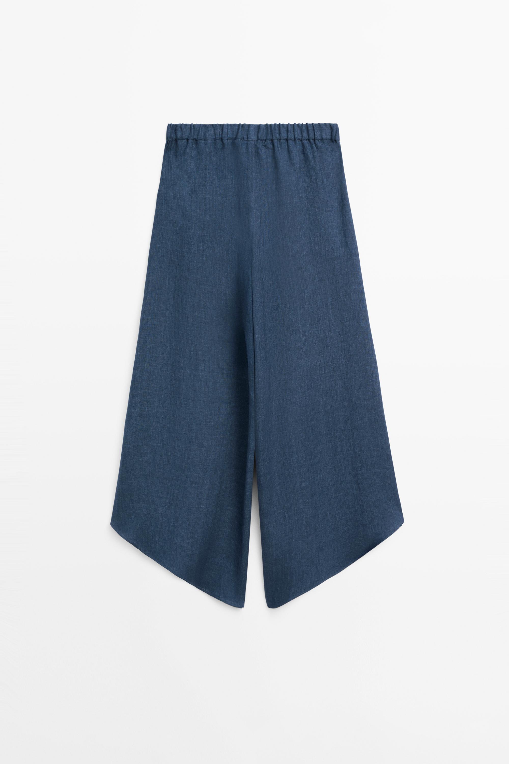 Total look linen trousers — BLUE