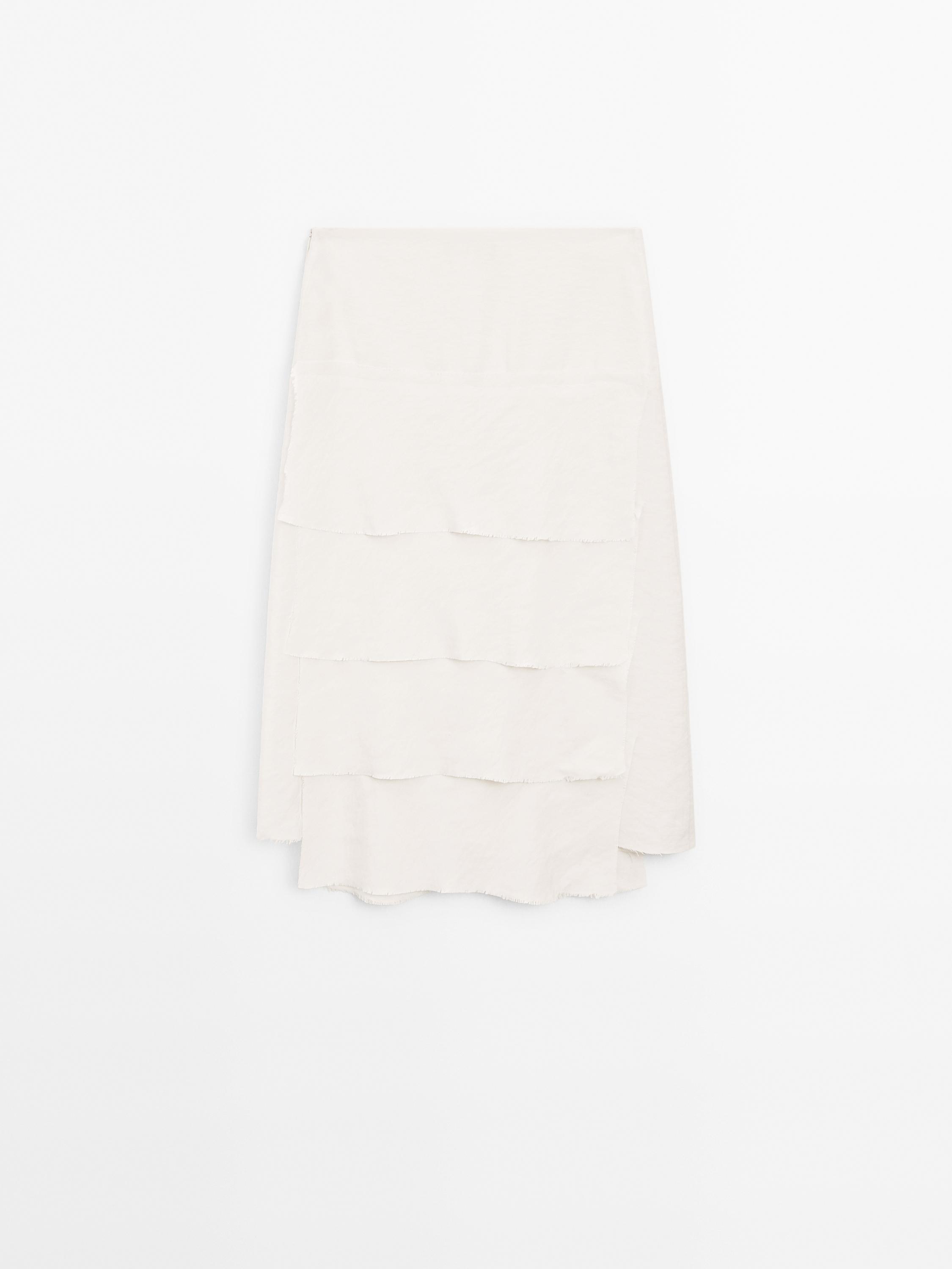 Midi skirt with ruffle detail