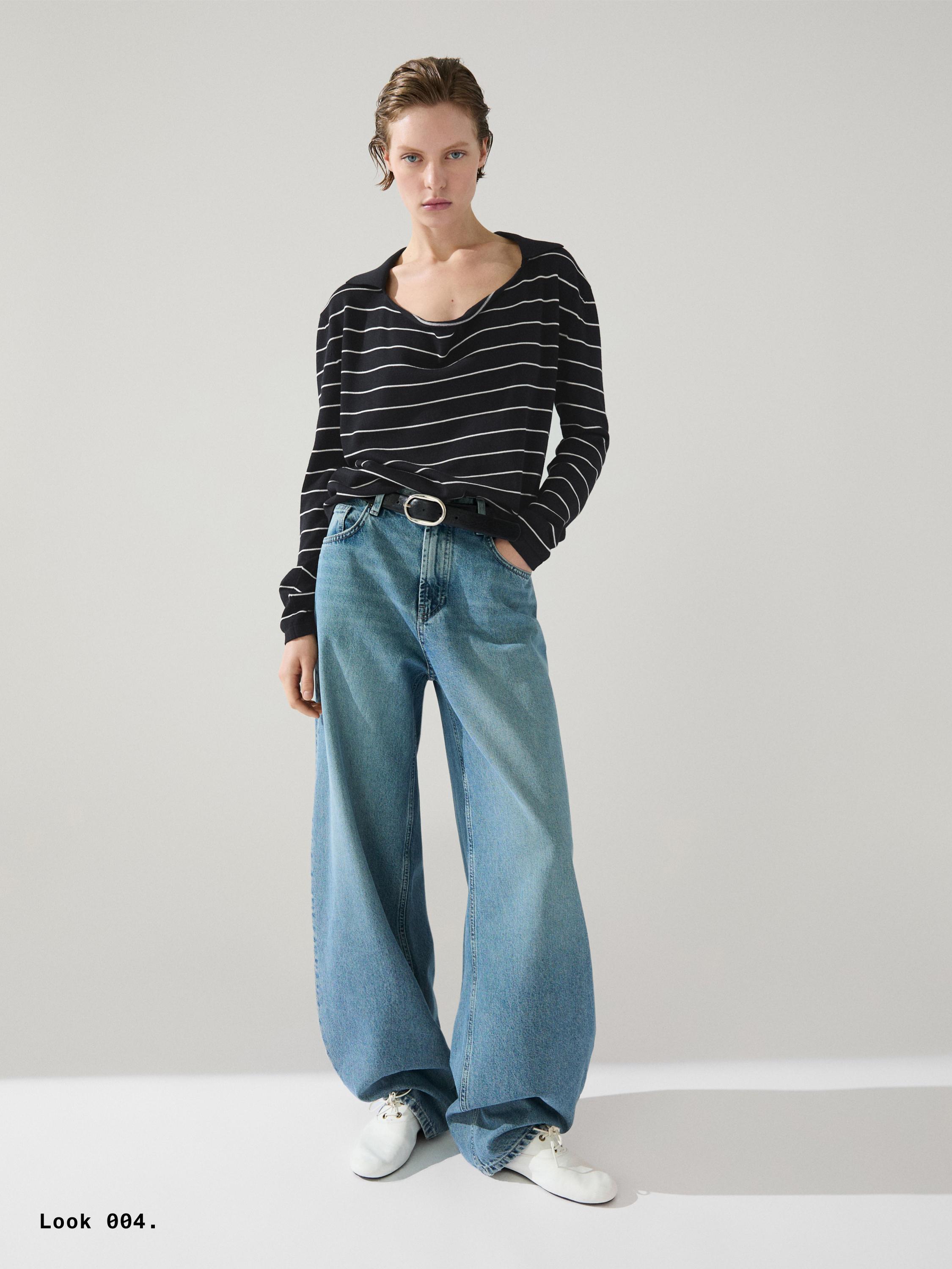 High-waist barrel fit jeans — Light Blue
