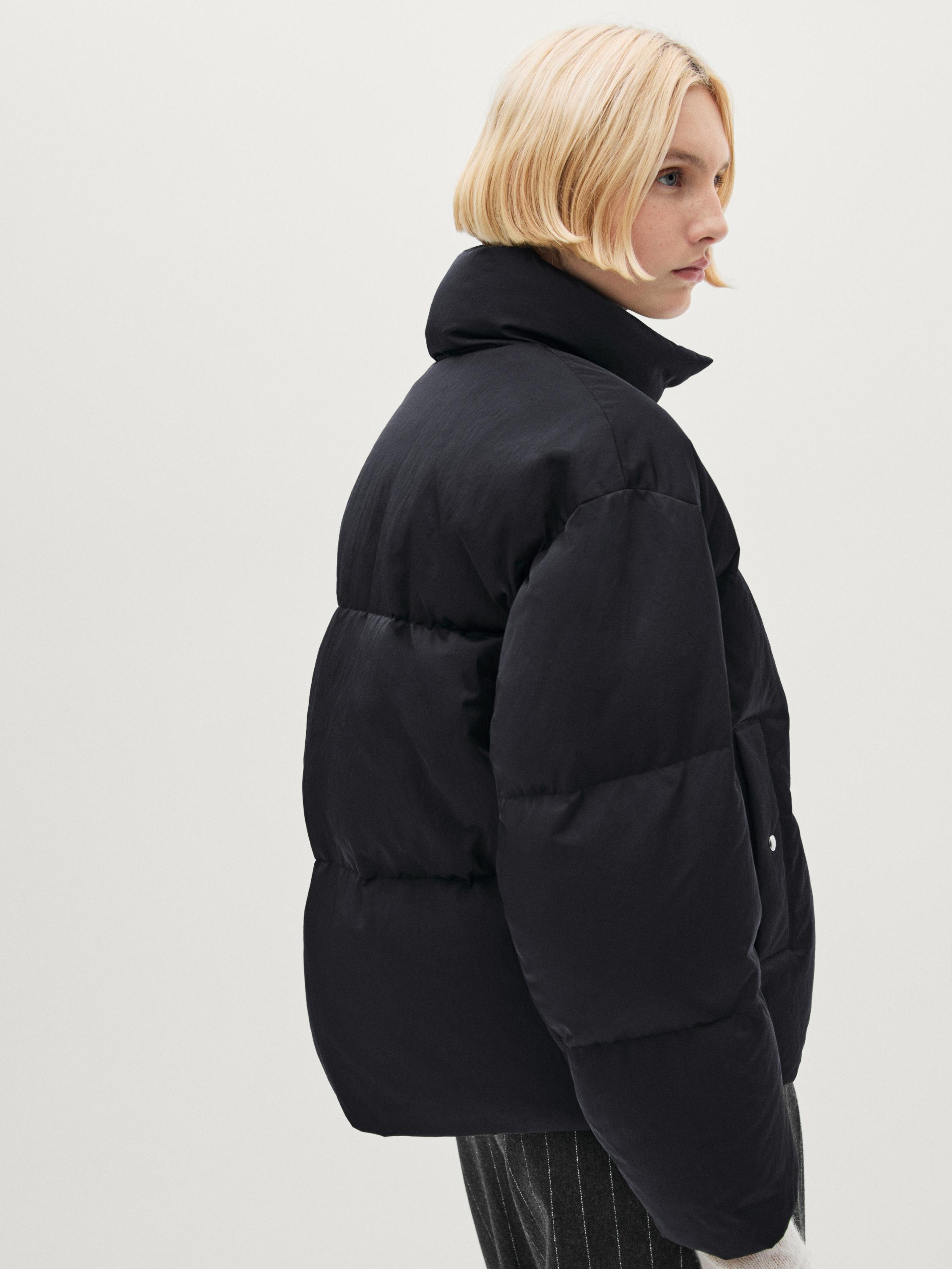 Satin down puffer jacket