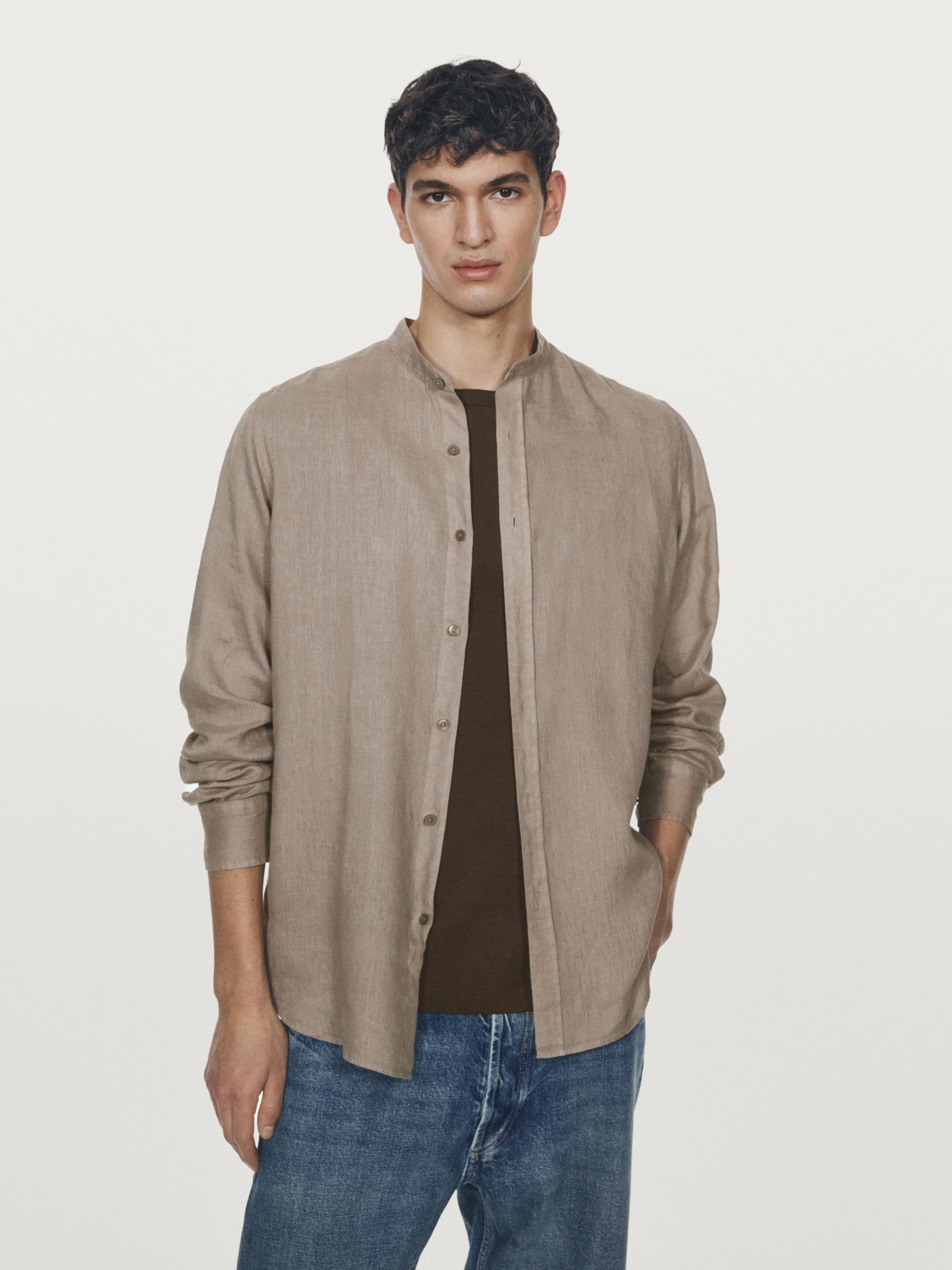 Slim fit stand collar shirt — CAREY