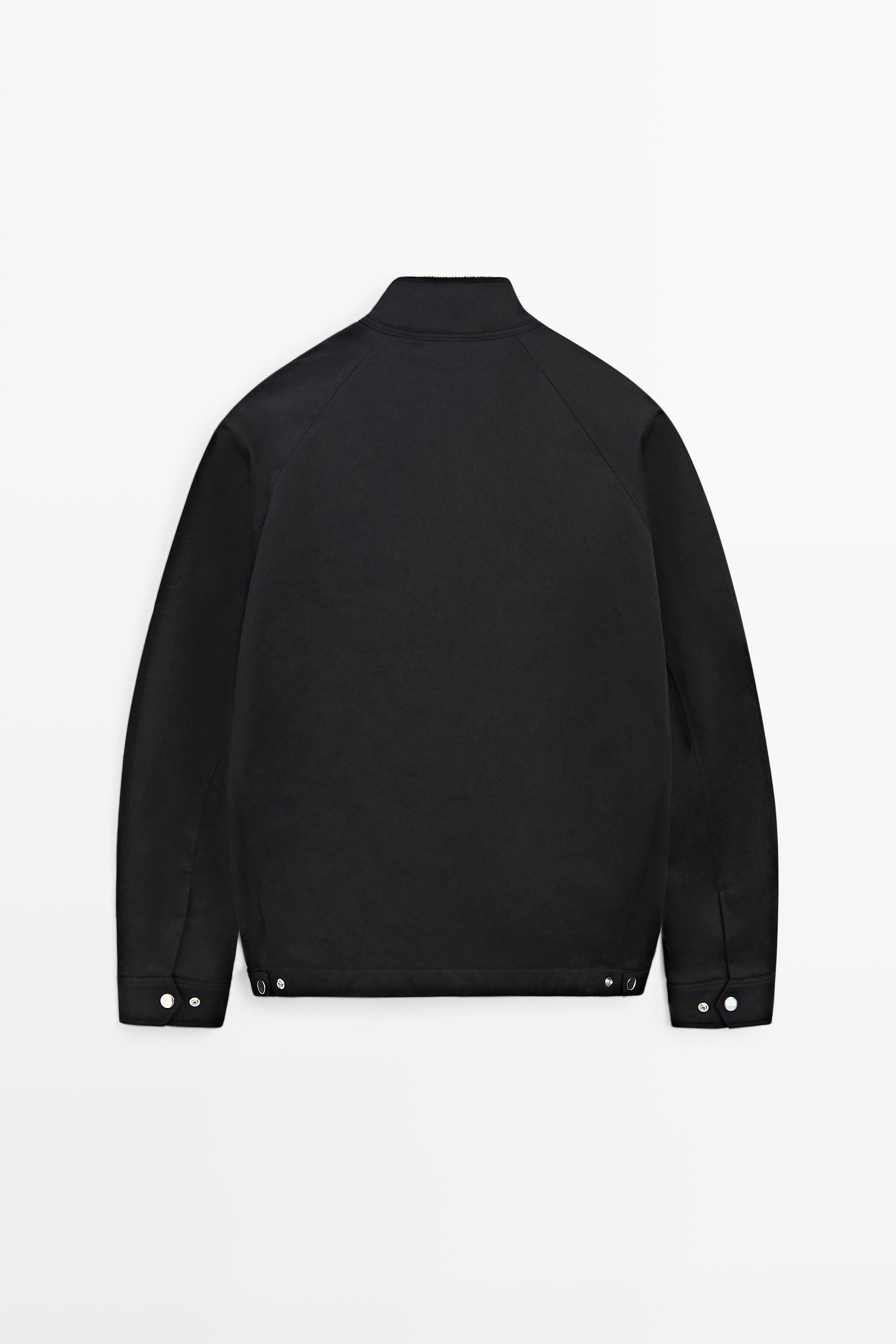 Bomber jacket with collar detail — DARK NAVY
