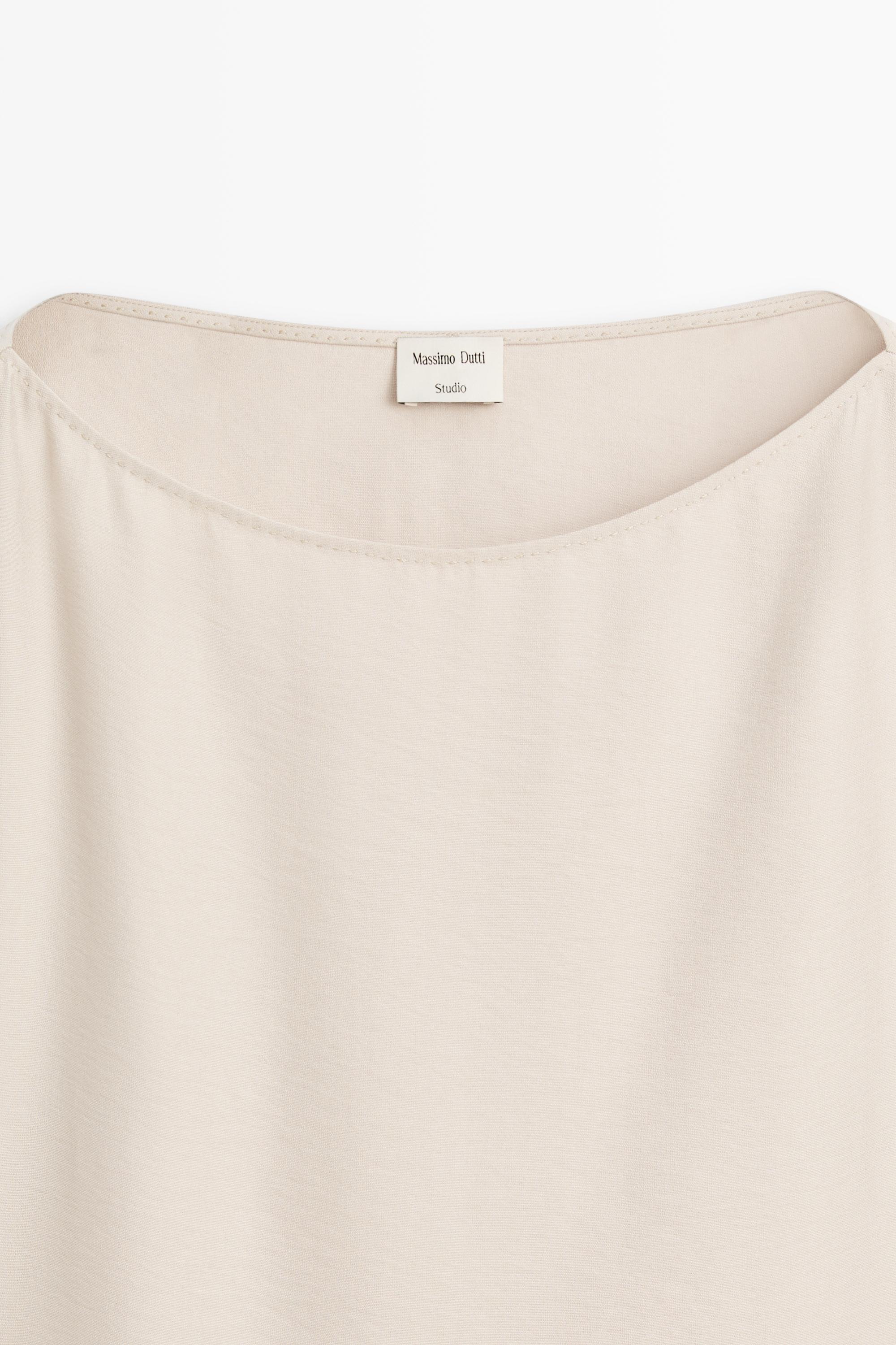 Asymmetrical drape detail dress - STUDIO — STONE