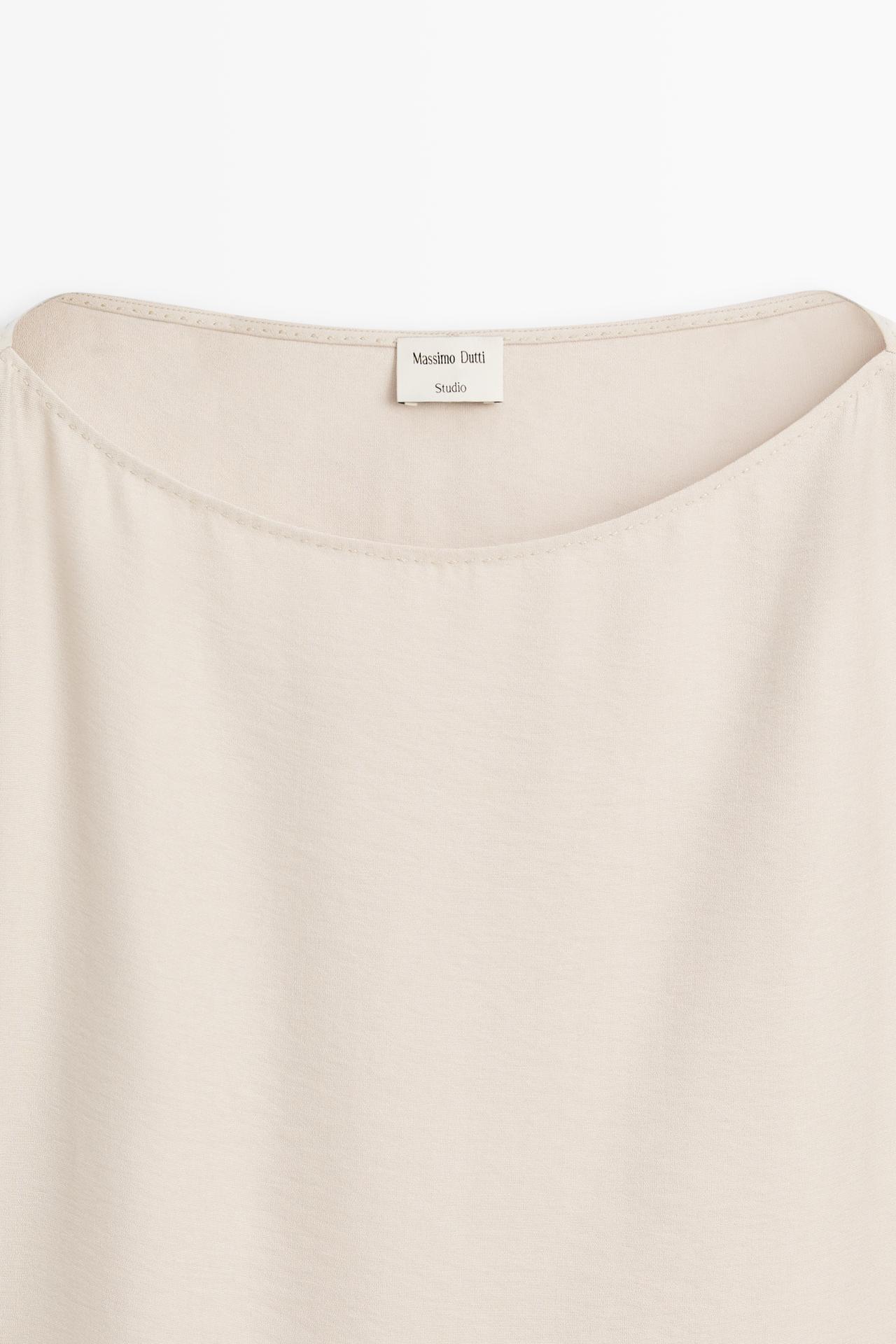 Asymmetrical drape detail dress - STUDIO — STONE