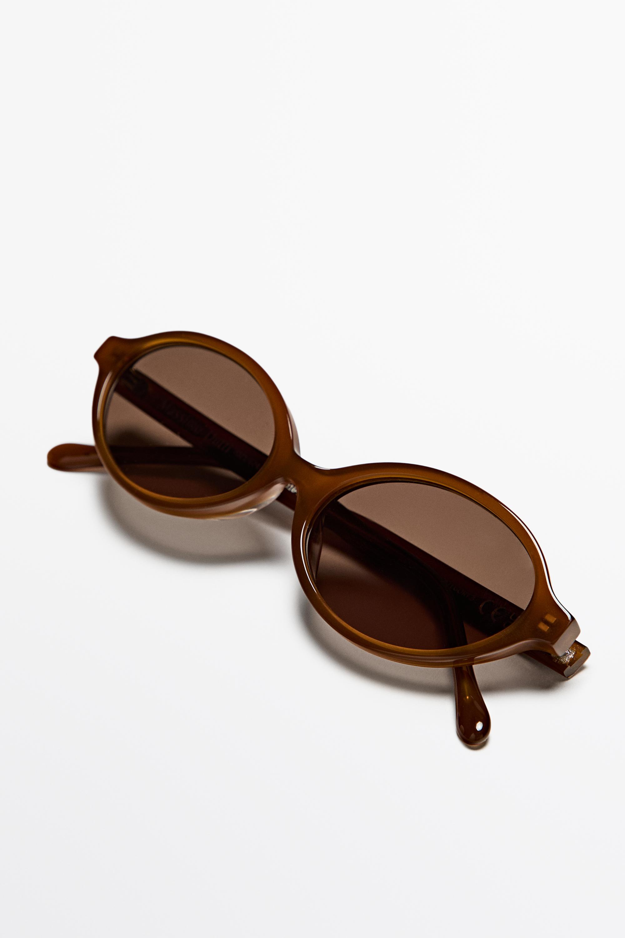 Round sunglasses — BROWN